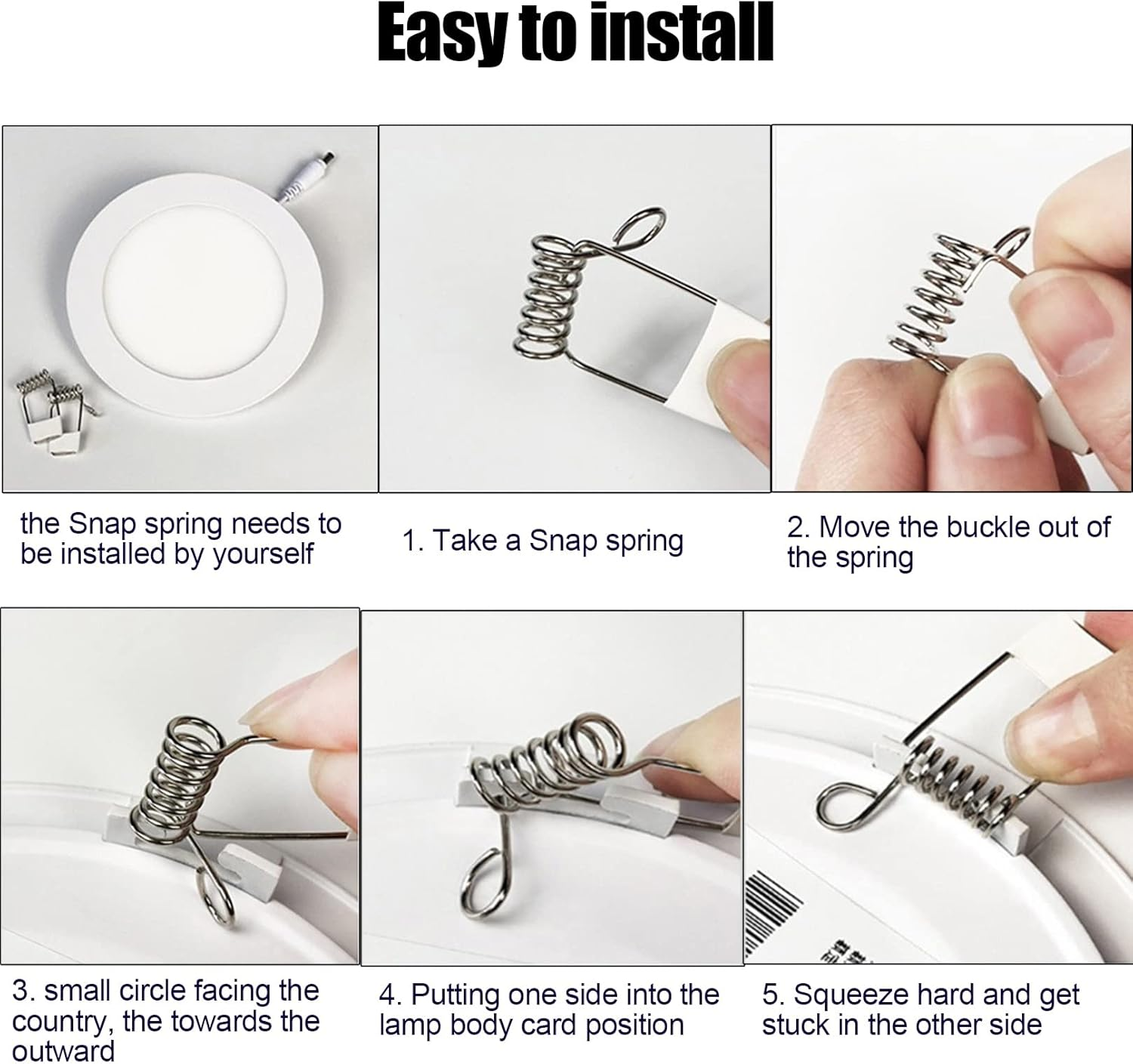 Led Downlights Ceiling Warm White 3000K Recessed LED Ceiling Panel Light Square IP44 Waterproof 70Lm/W Flat Ultra Slim Lamp for Office (Size : 9W) image number 6