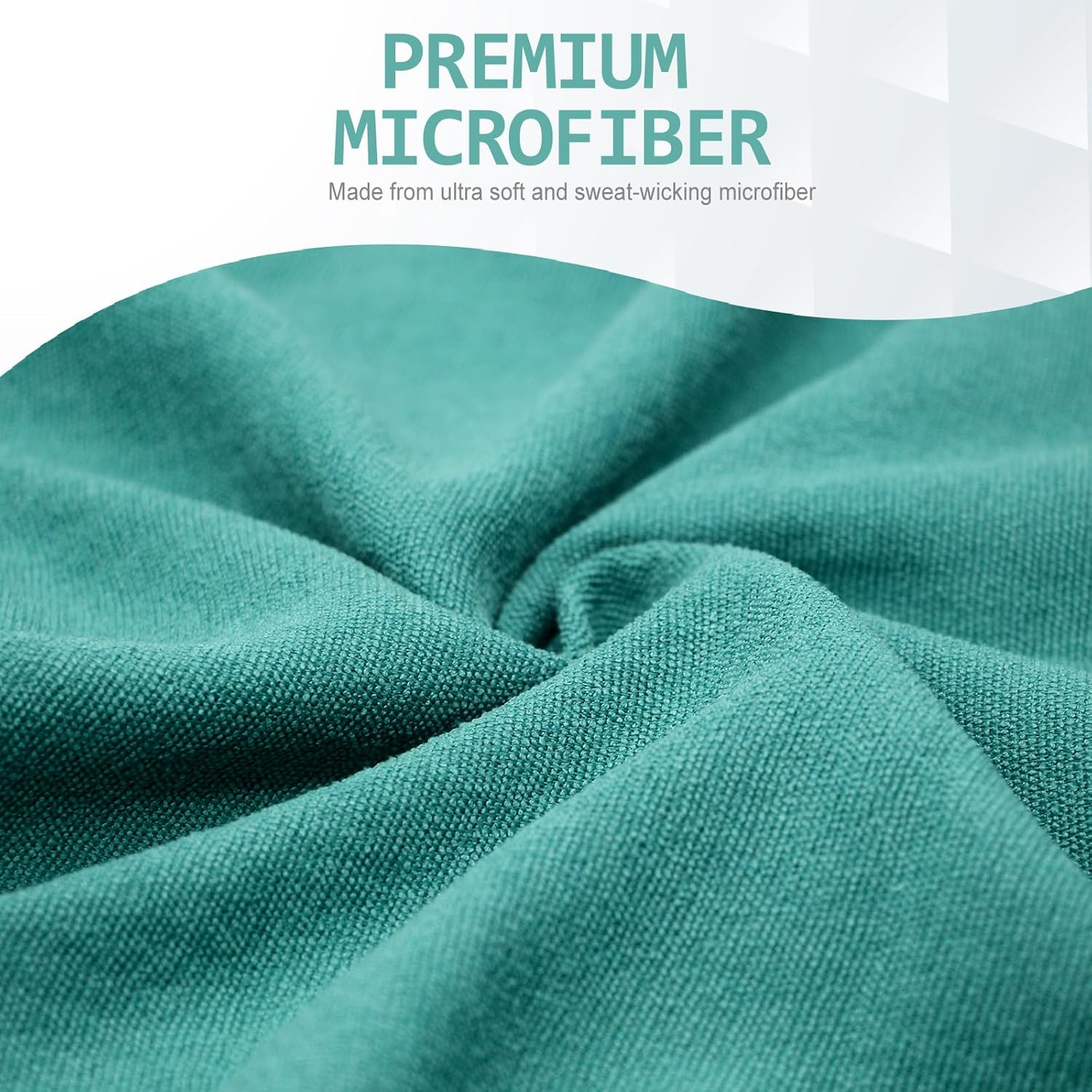 Eunzel Yoga Towel,Hot Yoga Mat Towel with Grip Dots Sweat Absorbent Non-Slip for Hot Yoga, Pilates and Workout 24" X72", Dark Cyan image number 3