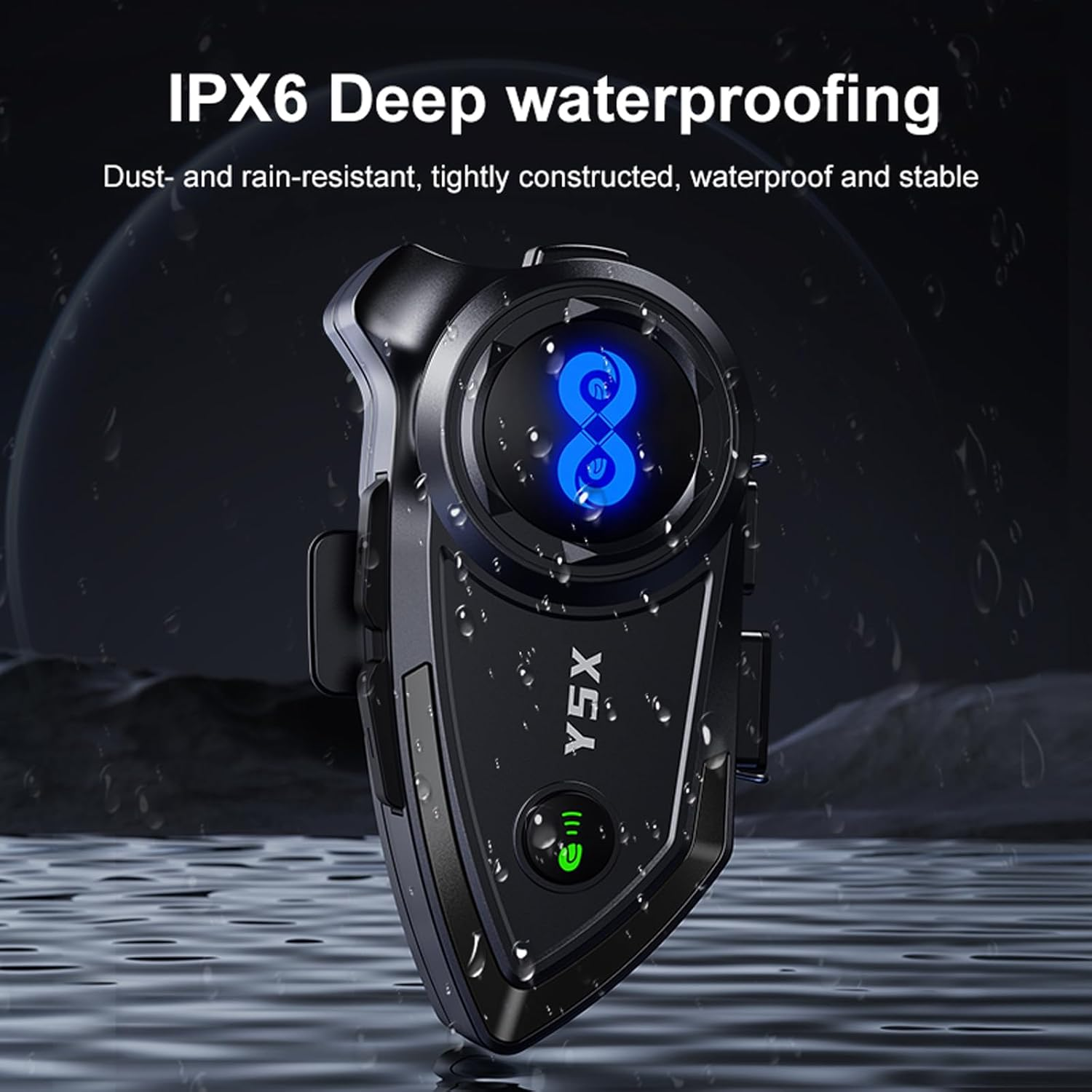 Motorcycle Helmet Headset Bluetooth with Microphone Intercom Motorcycle Intercom Bicycle Communication System Helmet Headphones Motorcycle Helmet for 4 People Motorcycle Wireless Hands-Free Kit image number 6