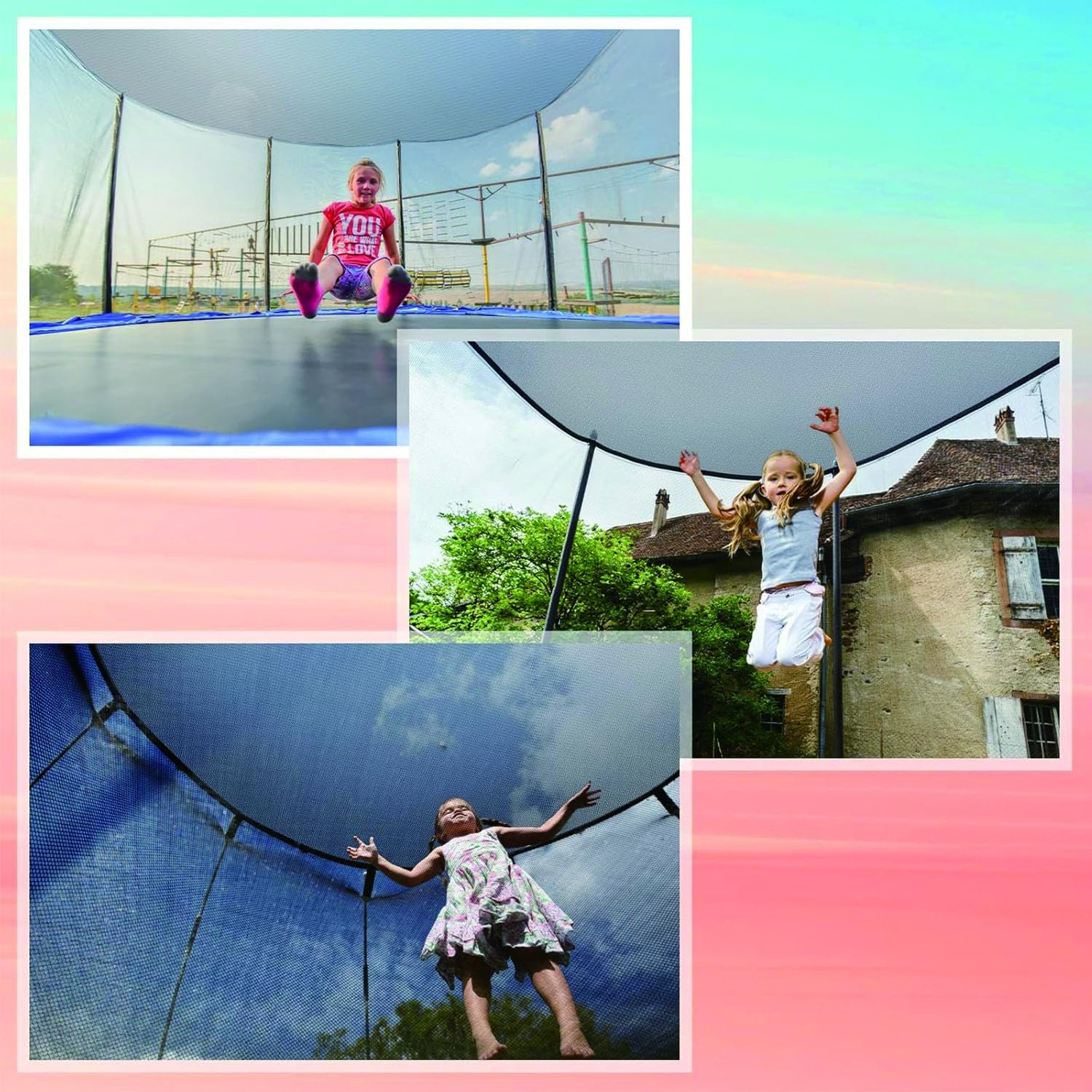 Trampoline Shade Cover Only Trampoline Awning Ceiling Black Rainproof Trampoline Sun Protection Cover Trampolines Canopy image number 3