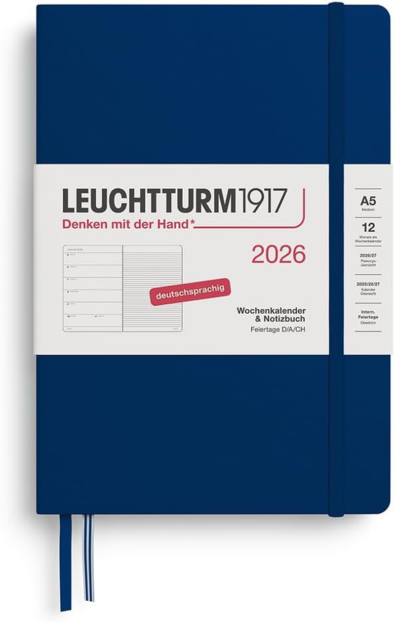 LEUCHTTURM1917 372460 Weekly Calendar & Notebook Master (A4+) 2026, 12 Months, Port Red, German image number 4