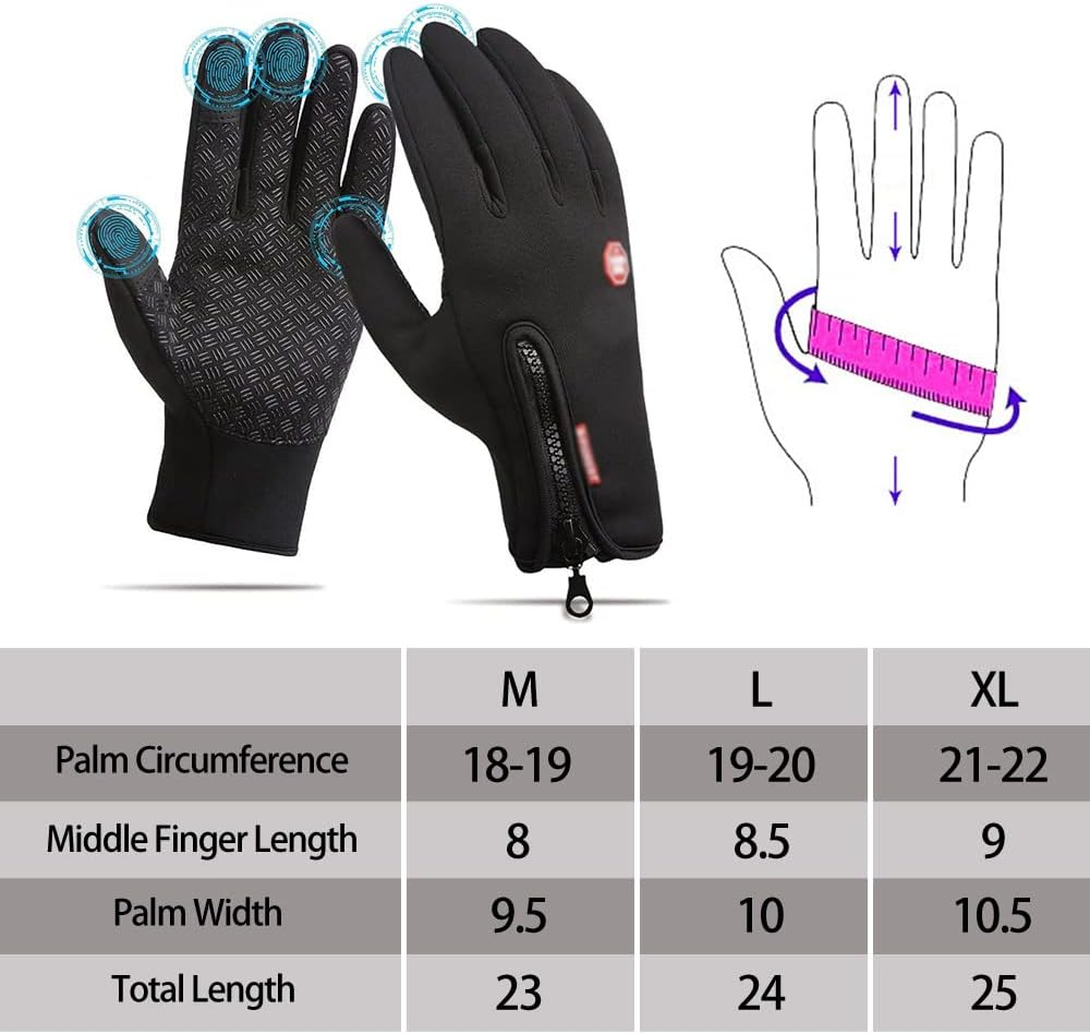 Winter Warm Windproof Waterproof Anti-Slip Thermal Touch Screen Gloves Unisex XL image number 5
