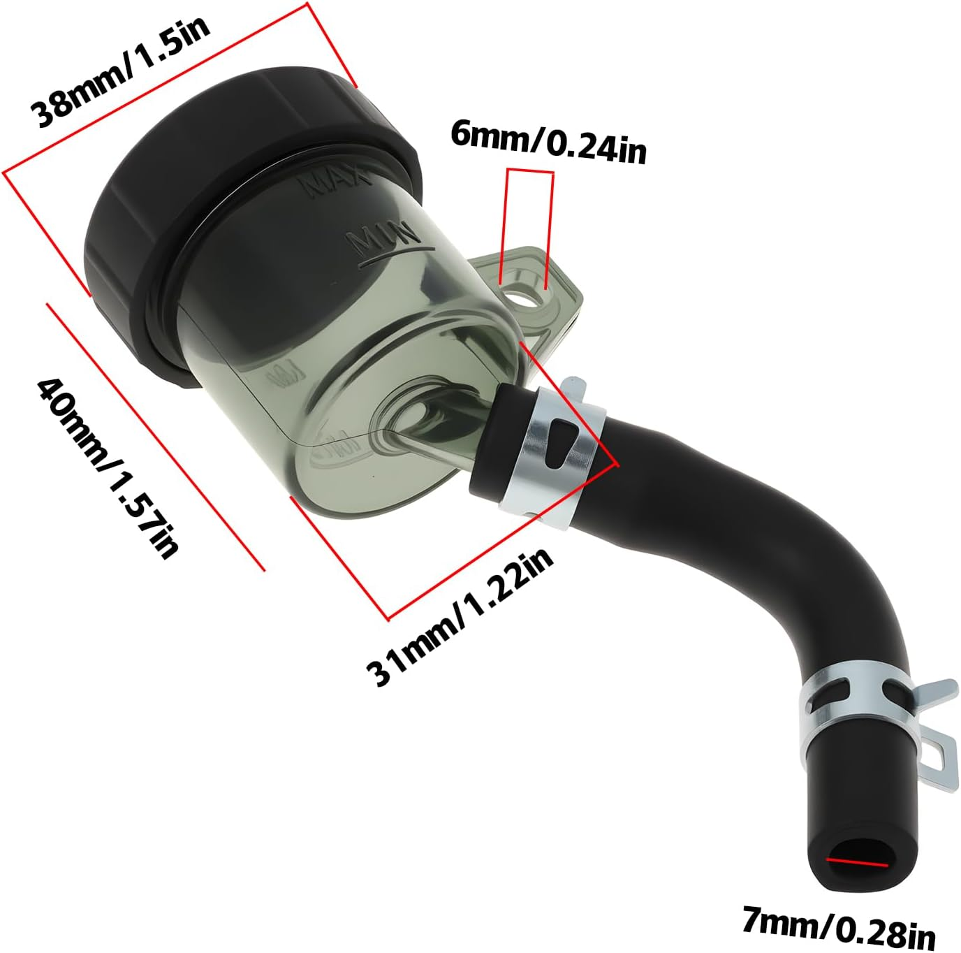 Motorcycle Rear Brake Fluid Cup Compatible with Ducati Motorcycle Master Cylinder Oil Storage Measurement image number 3