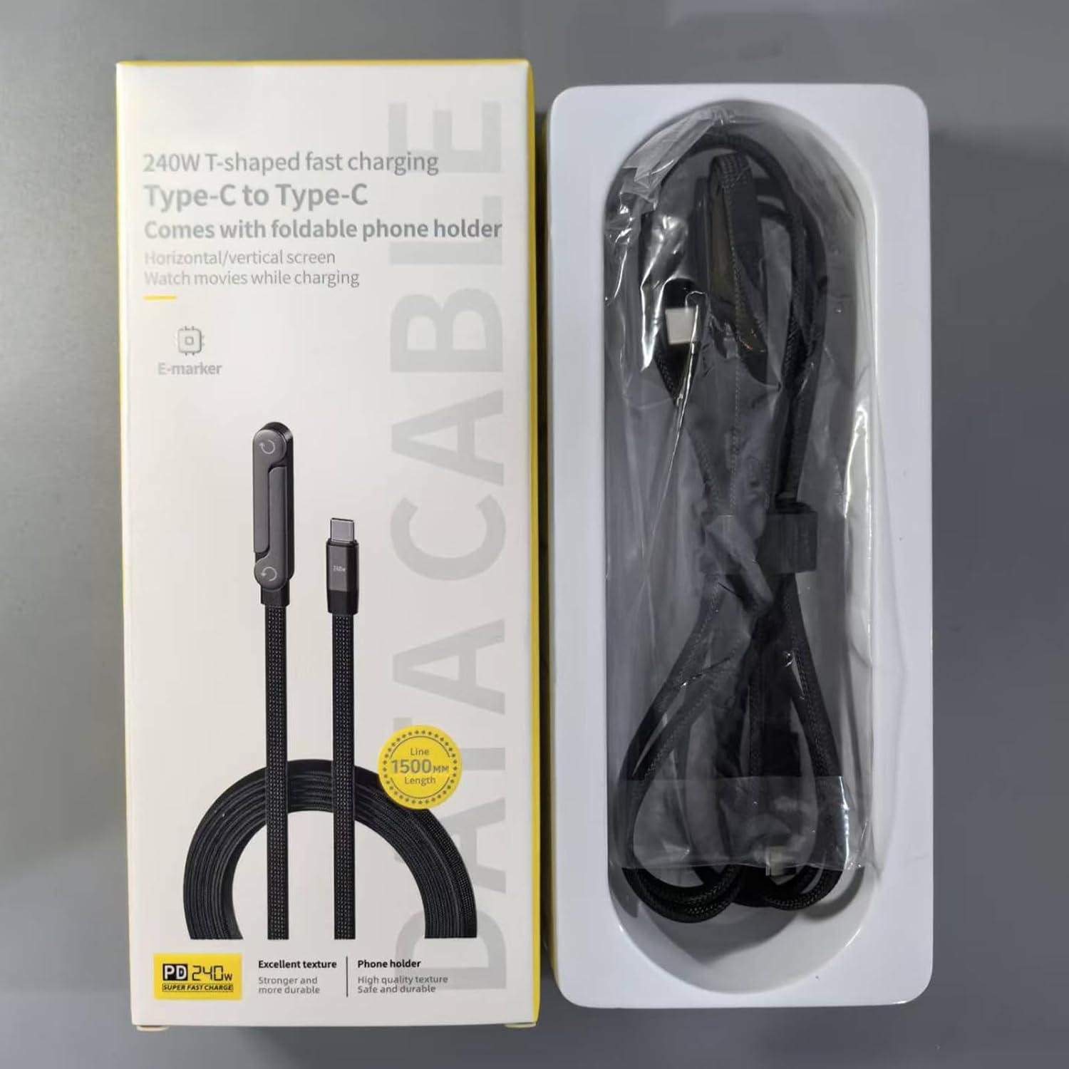 Qkbuza 2-In-1 Invisible Holder Charger Cable with Stand Fast Charging Cord with Built-In Phone Stand 1.5 M Flexible Cord for Smartphones,Tablets,Laptops,Enjoy Hands-Free Video Browsing - 30W image number 6