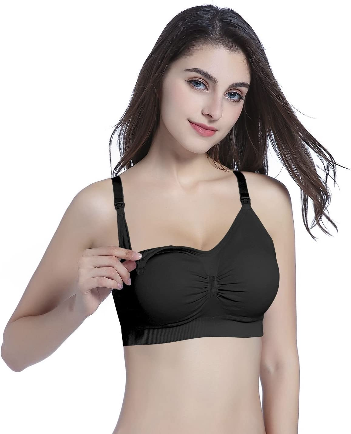 Suekaphin 5PACK Nursing Bra Wireless Bra Women'S Sleeping Maternity Bra Breastfeeding Bra image number 2