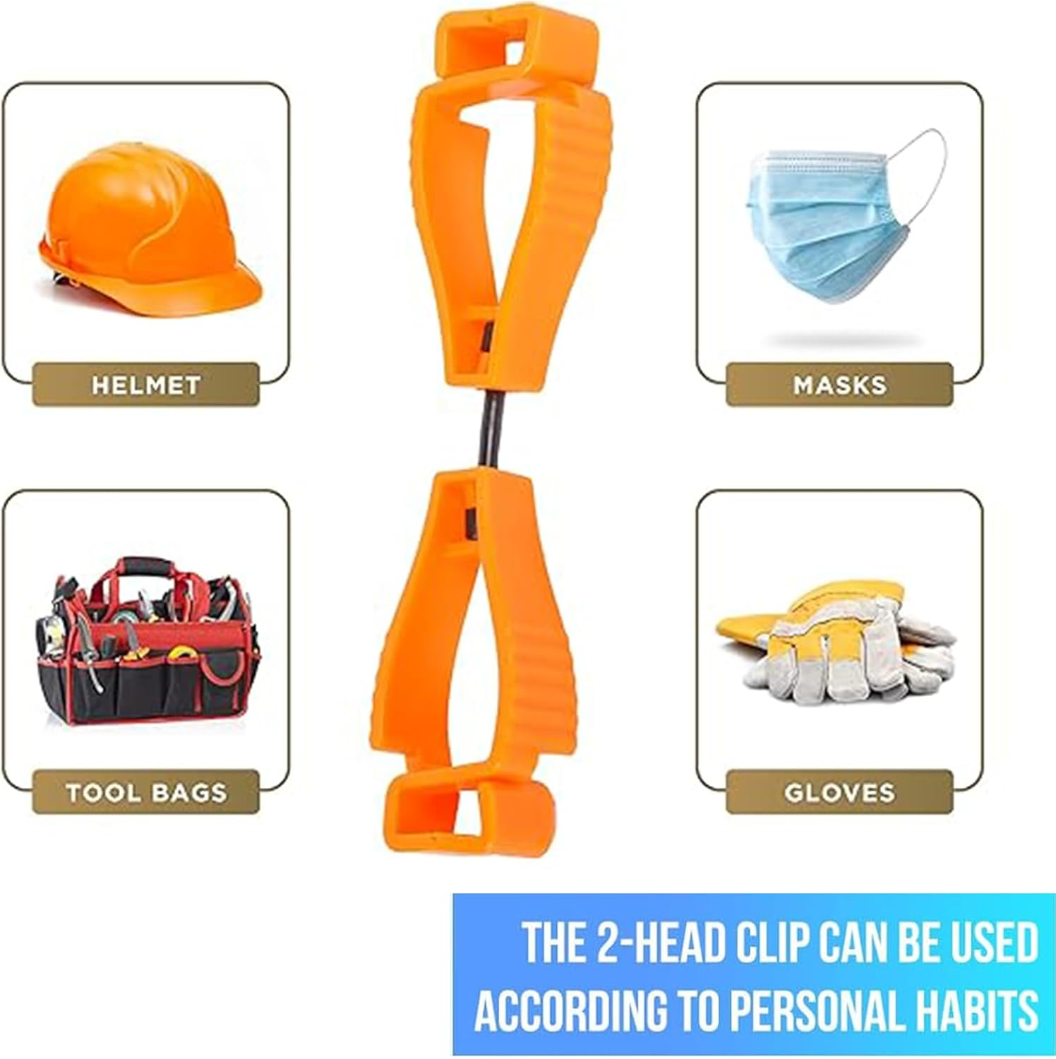 6 PCS Work Glove Clips, Elastic Clamp Holders, Secure Glove Storage for Labor, Firefighters, Construction, and Garden Work image number 1