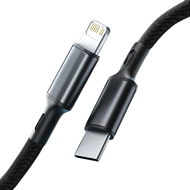 INONE Nylon USB C to Lightning Cable, USB C Iphone Charger Cable Mfi Certified USB C Iphone Charger Cord Fast Charging for Iphone 14 13 Mini Pro Max 12 Mini Pro Max 11 X XS XR 8 plus Ipad(2M Black) image number 3