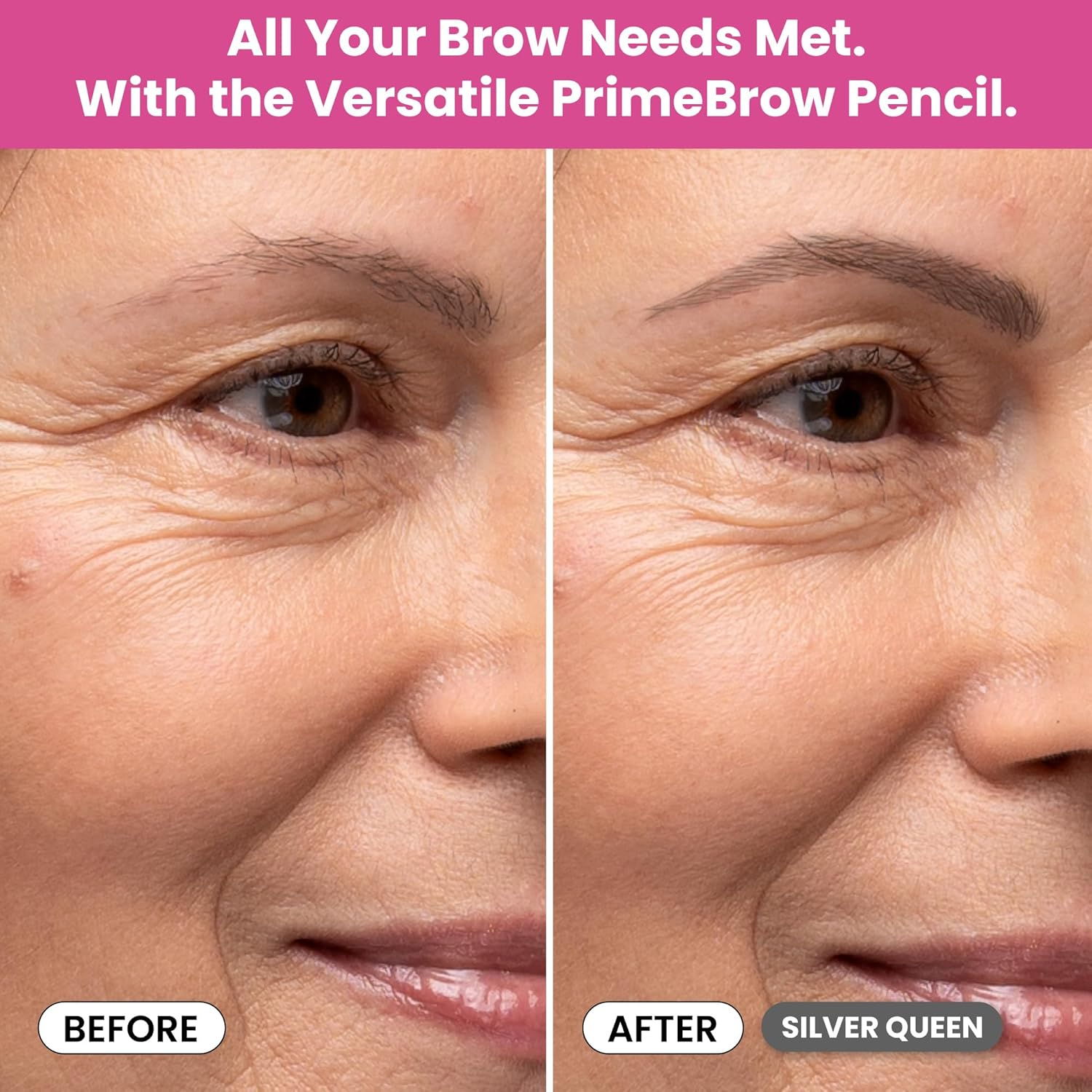 Prime Prometics Primebrow Pencil for Mature Women &ndash; Ultra-Precise Tip for Natural, Hair-Like Strokes &ndash; Smudge-Proof & Long-Lasting Wear &ndash; Great for Thinning, Sparse, or Graying Brows (Silver Queen) - Ash Brown image number 7