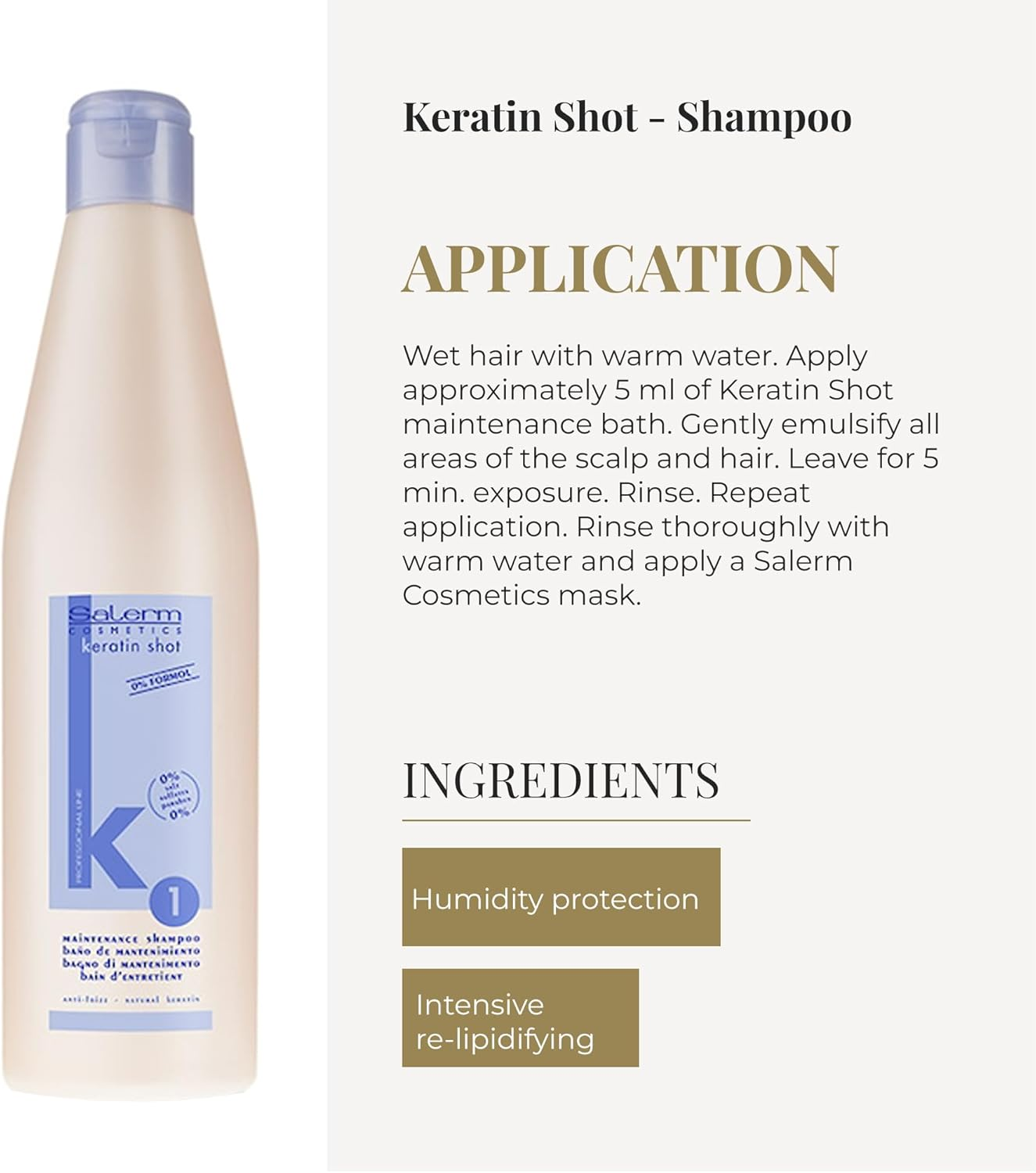 Keratin Shot Maintenance Shampoo 500 Ml image number 4