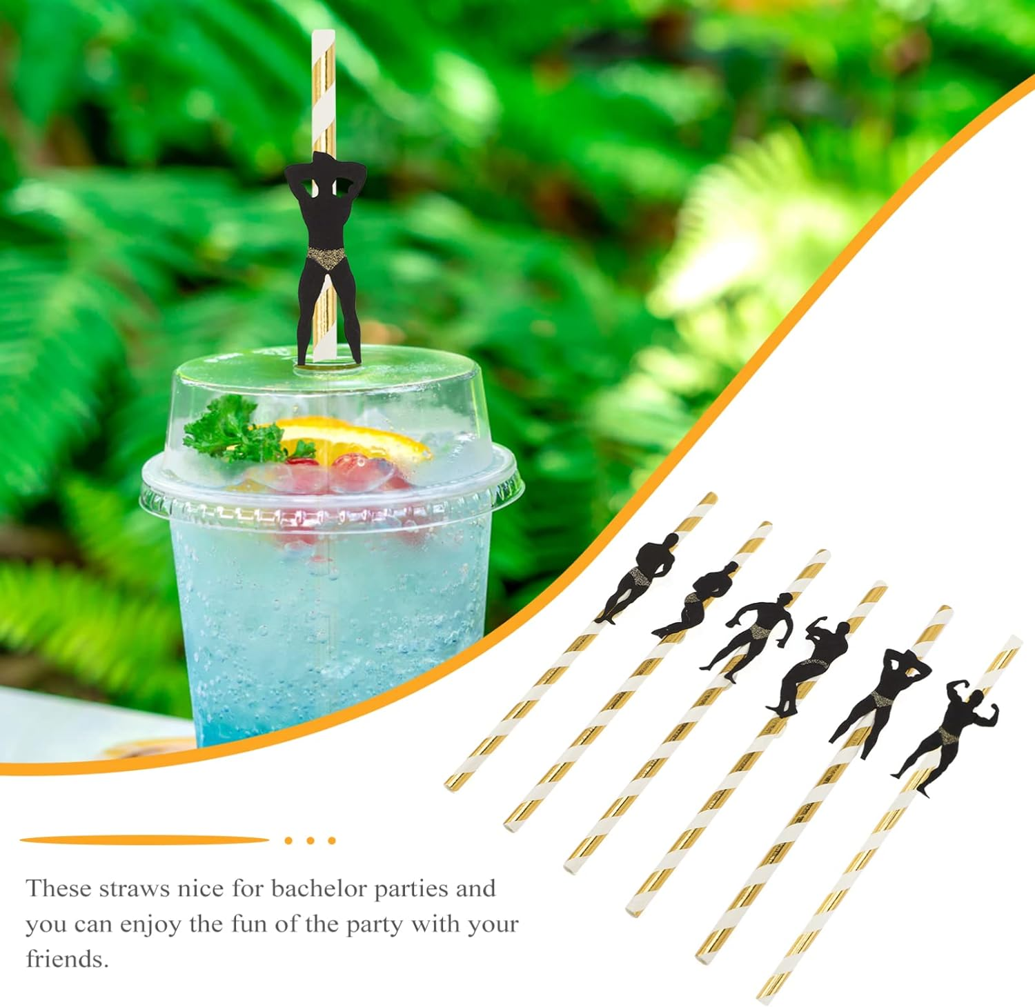 Jojofuny Bachelorette Party Decorations Straws Dancer Straw I Bridal Shower Supplies Crazy Silly Party Straws Drinking Favors Striper Games image number 4