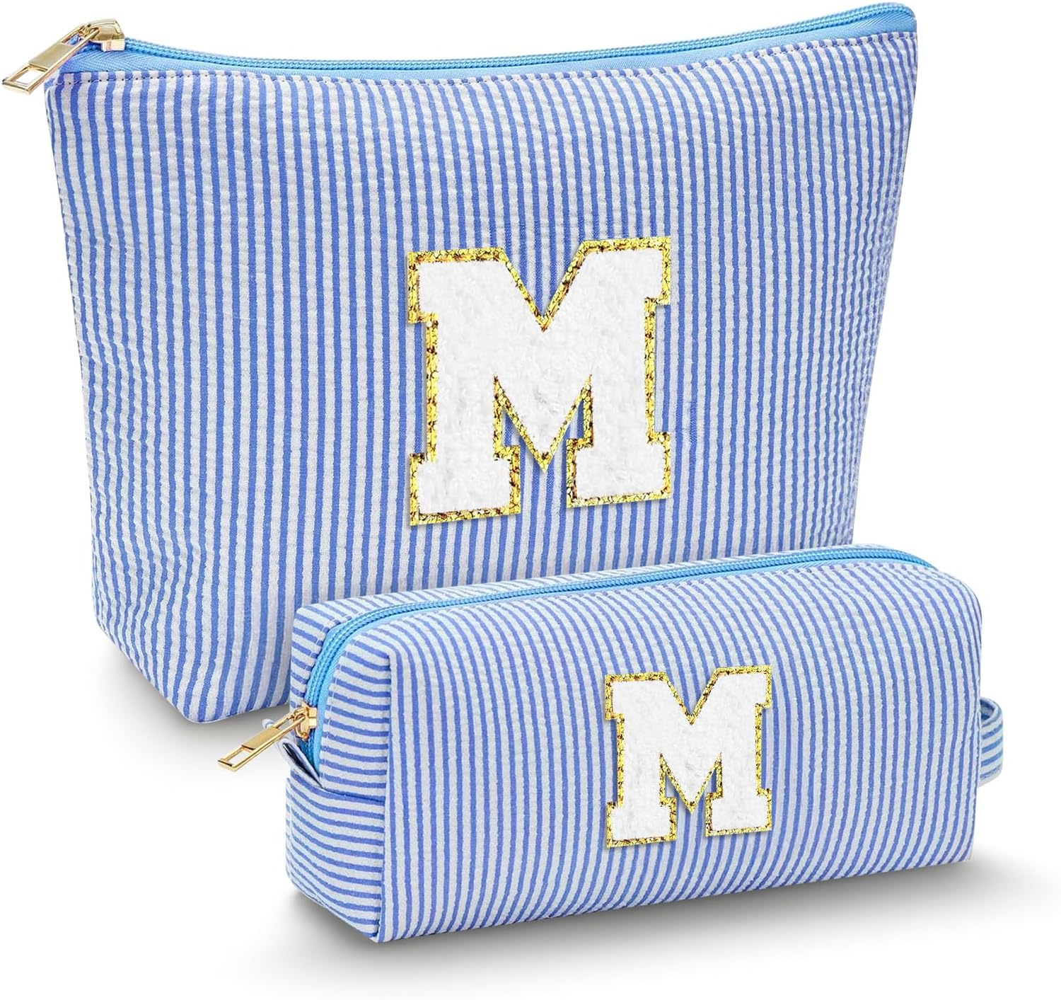 LIAN Makeup Bag Set Initial Cosmetic Bags Travel Toiletry Bags for Women Teen Girls Friend Birthday Gifts Personalized Gifts(Pink-M)