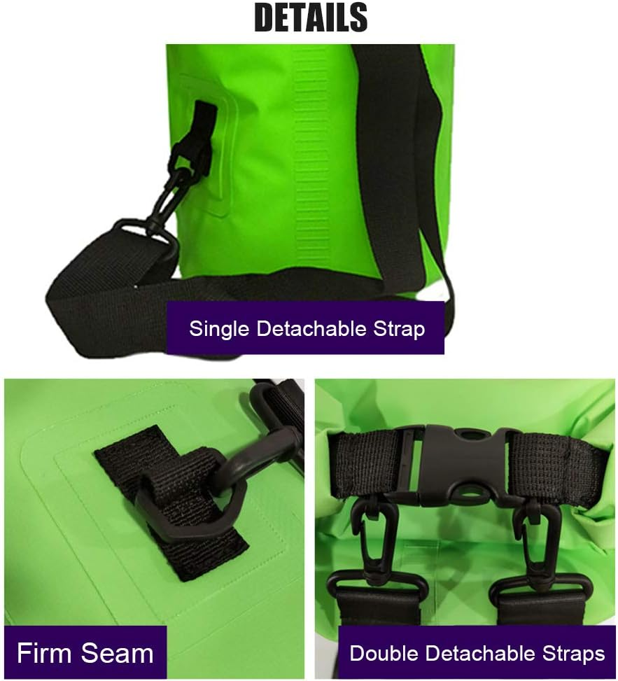 Dry Bag with Straps 500D PVC Storage for Rafting Camping Kayaking Swimming Traveling Surfing Tear- Roll-Top Closure System Adjustable Belts Shoulder -Body image number 1