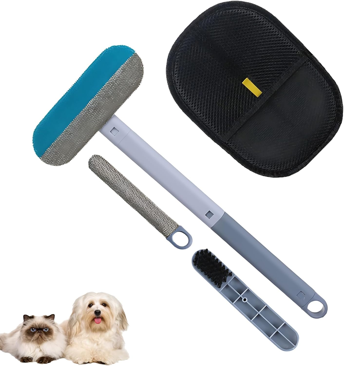 2PCS Pet Hair Remover Glove, Electrostatic Pet Hair Removal Glove for Furniture and Car Seats, 2-In-1 Pet Grooming and Cleaning Gloves, Dog Hair Remover Gloves with Deshedding Brush image number 1