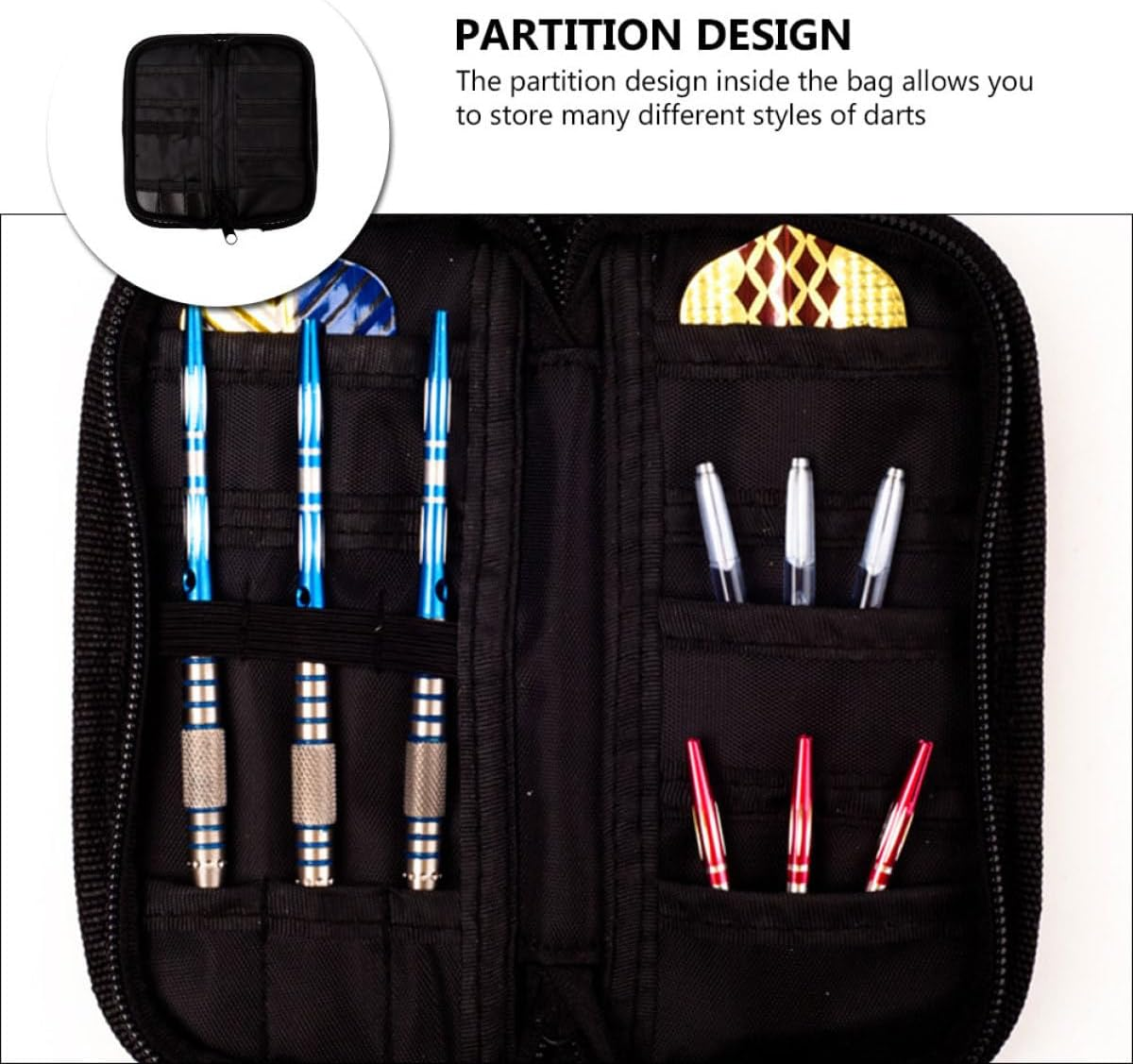 Luxshiny Oxford Cloth Outdoor Darts Wallet Portable Darts Pouch with Zipper Storage Bag for Travel and Leisure image number 6