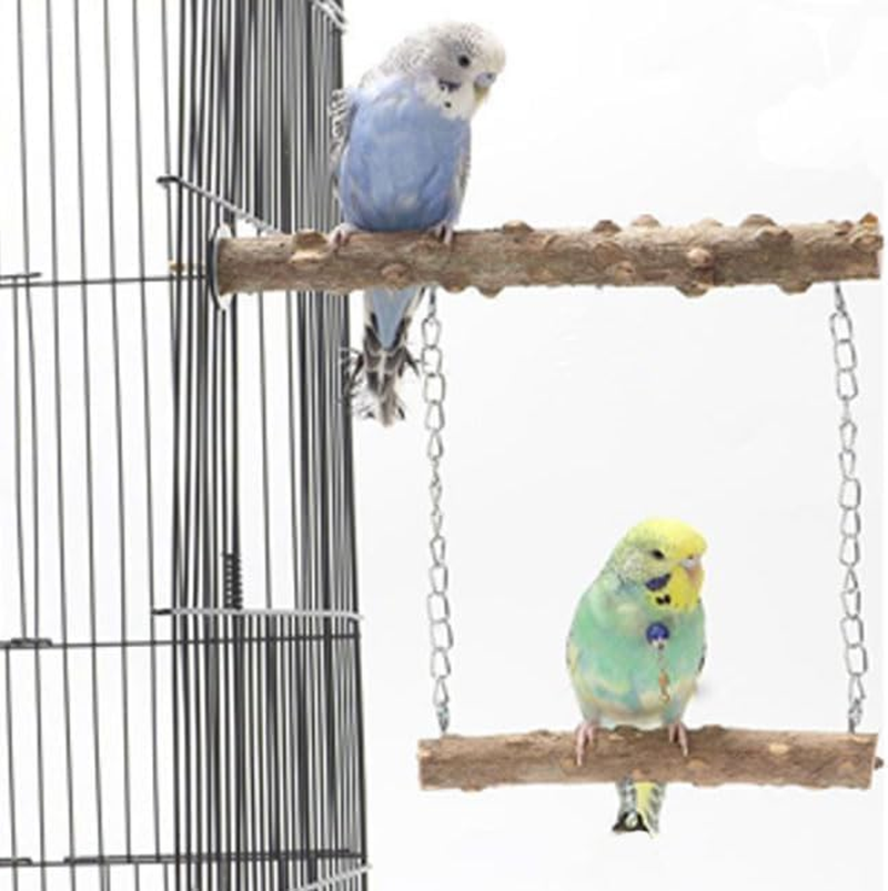 Limcryspp 4-Piece Set of Natural Solid Wood Bird Perch Wood, Parrot Climbing, Standing, Claw Grinding and Chewing Sticks, Birdcage Accessories image number 5