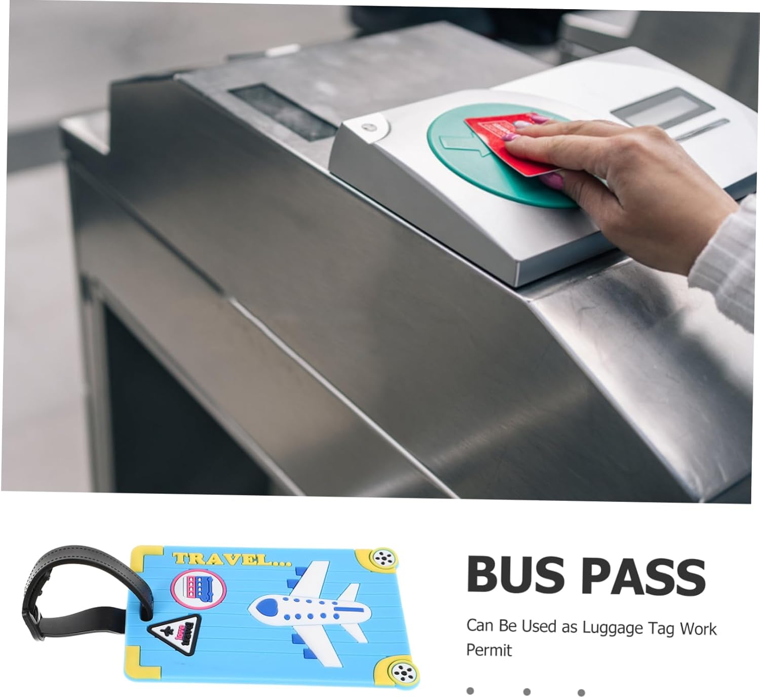 VALICLUD PVC Airplane Luggage Tag Cute Cartoon Design Holder for Travel Accessories Lightweight and Portable for Suitcases and Cards Stylish and Distinctive image number 3