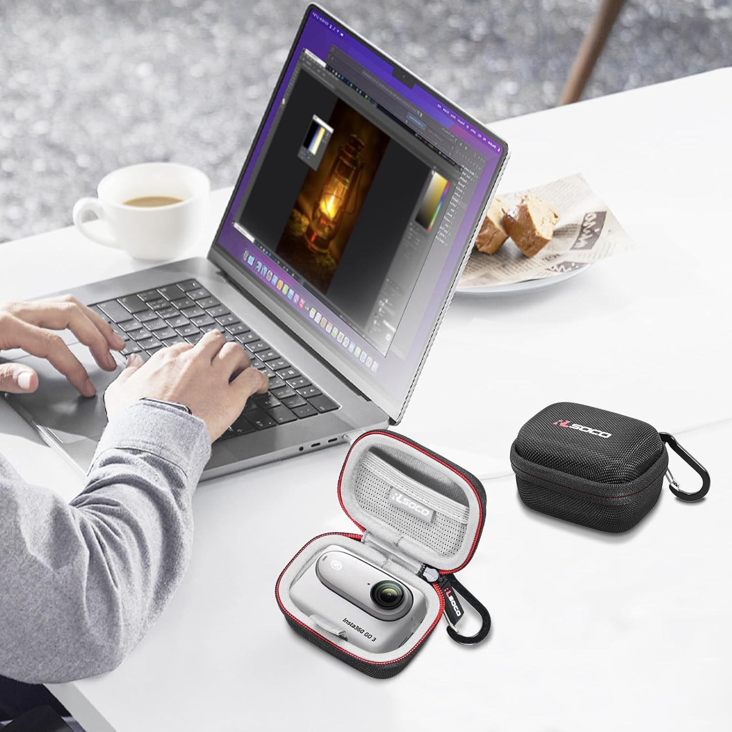 Case for INSTA360 GO3S/GO 3 Action Camera, Portable Travel Storage Case for Tiny Portable Vlogging Camera by Rlsoco-Black (Case Only) - Grey image number 2