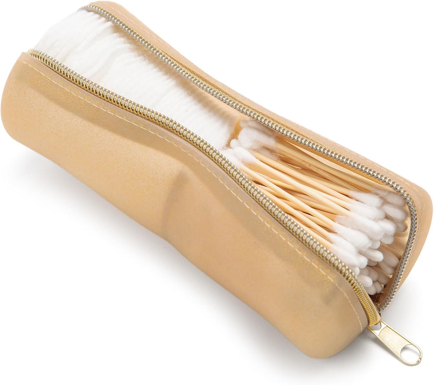 Visfresh Cotton round Swab Travel Case, 2 in 1 Portable Hair Accessories Organizer, Hair Tie and Bobby Pin Holder, Travel Qtips Case, Purse Organization, Floss Holder