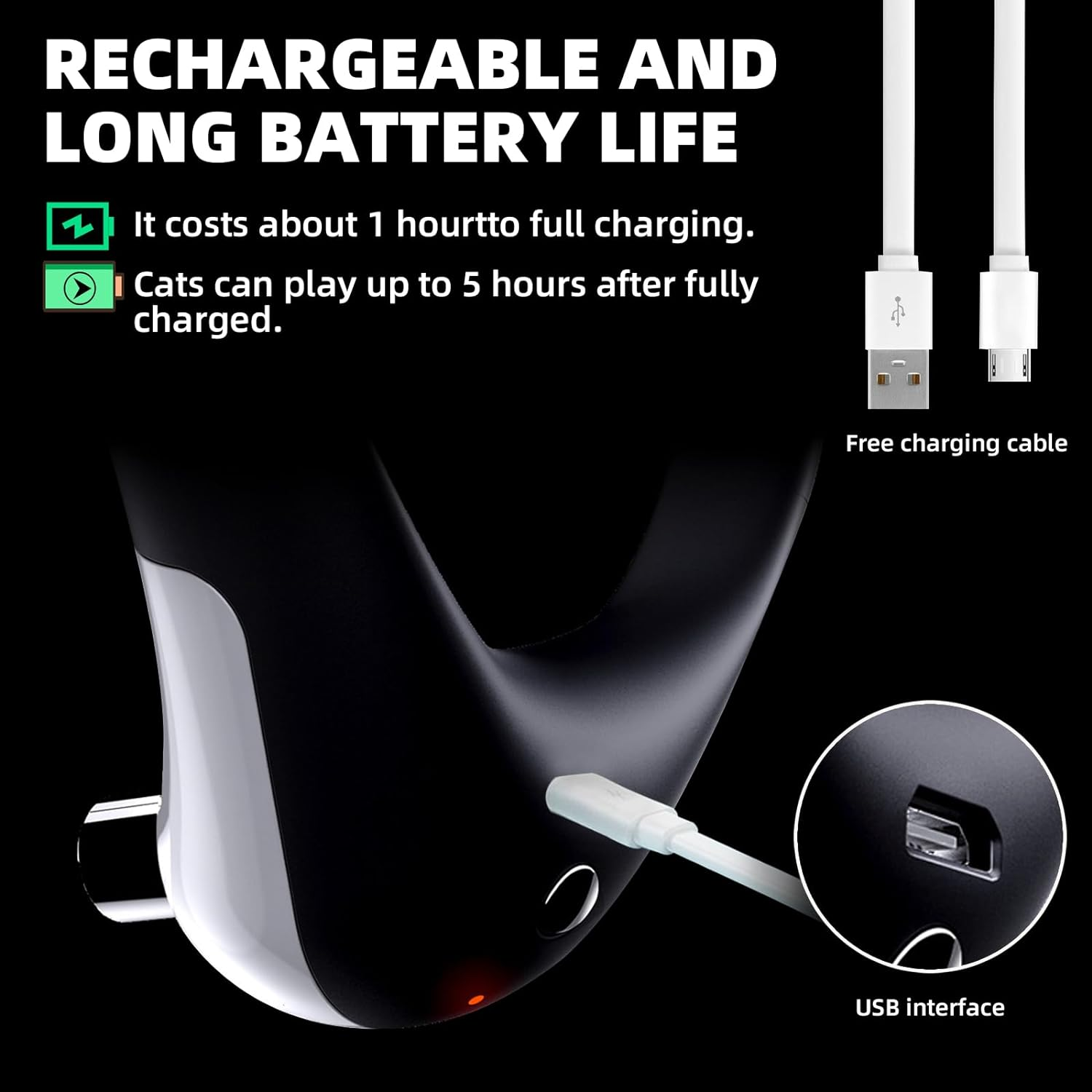 Rechargeable Interactive Laser Collar Toy for Indoor Cats Kittens,Adjustabl Electric Cat Collar Smart Toy,Pets Cats Exercise Toy with LED Lights image number 6