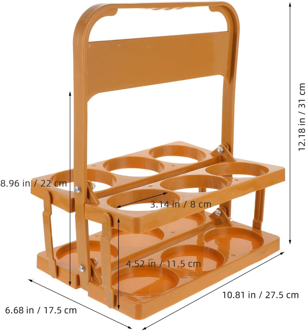 Ciieeo Portable Coffee Color Drink Carrier with Handle, Foldable 6-Bottle Holder for Athletes, Picnics, Barbecues, and Outdoor Activities