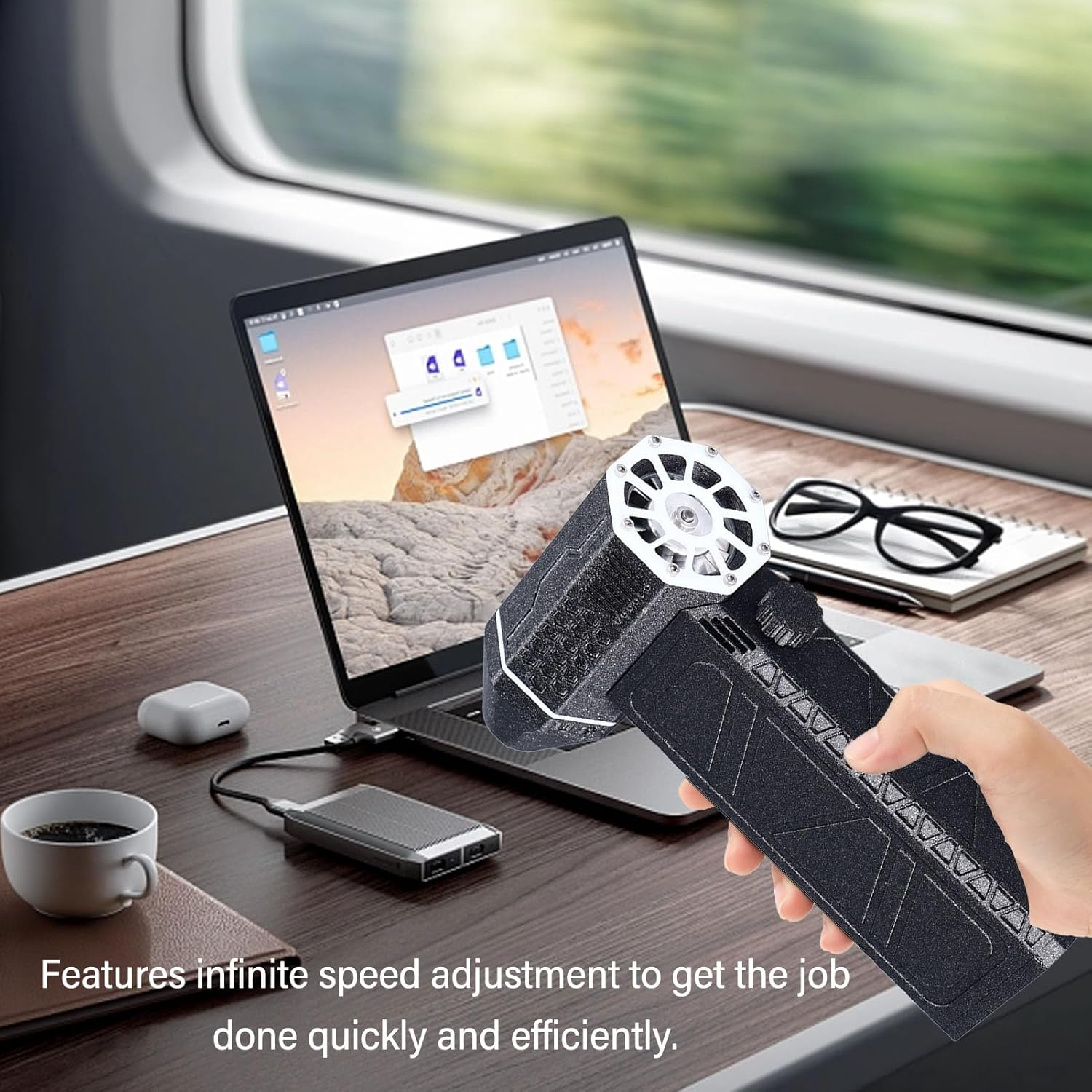 Jet Dry Blower, 110000 RPM Powerful Mini Jet Blower, 25M/S, Portable and Rechargeable, High Speed Turbo Powered Jet Fan Blower Mini Blower Air Duster for Car Cleaning Camping image number 6