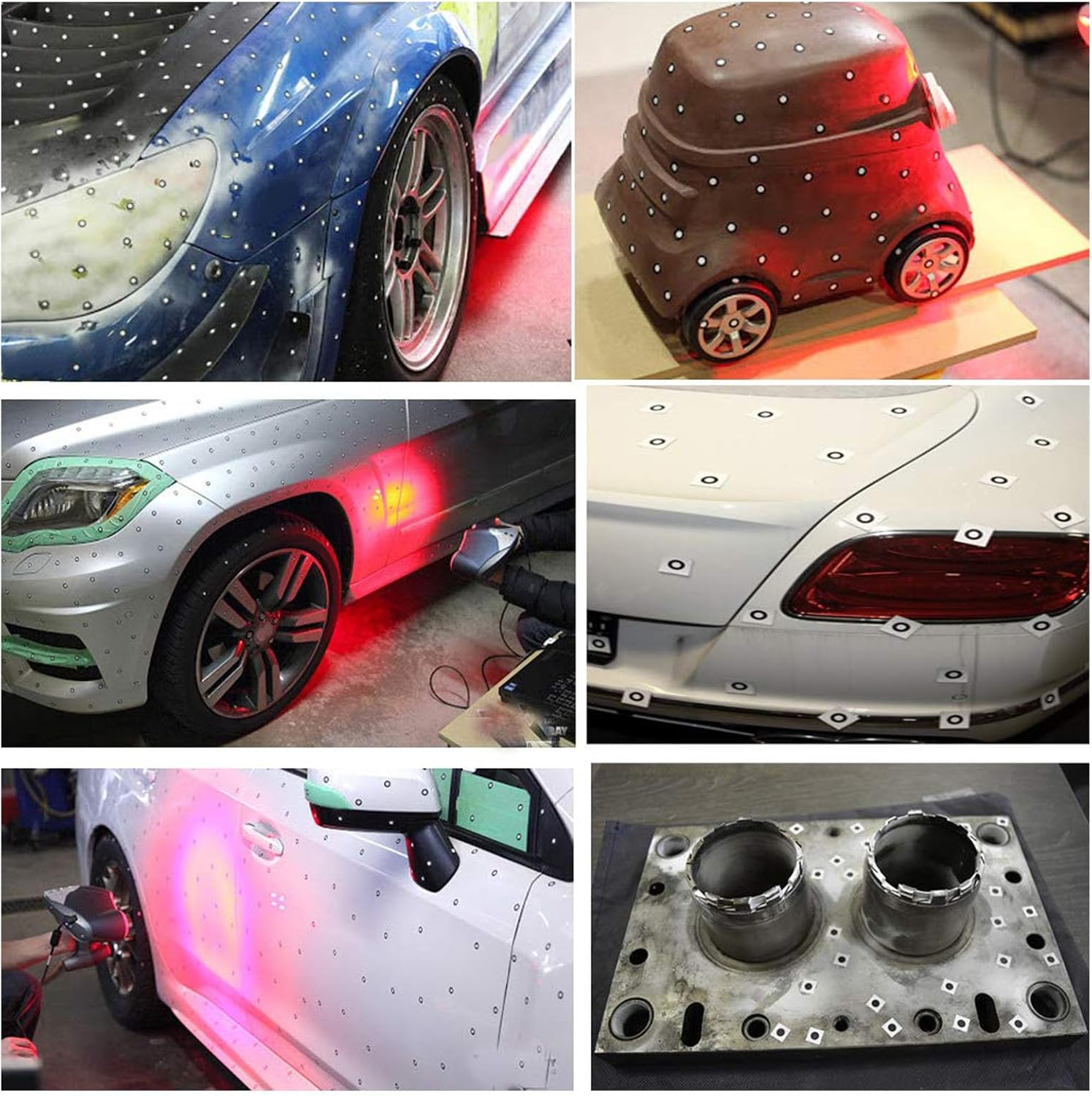 10 Sheets 3 Mm 3D Scanning Marker, 3D Tracking Dot Reference Point Markers for 3D Scanning, Inner 3 Mm, Outer 6 Mm, 10 Sheet, 560 Points image number 3