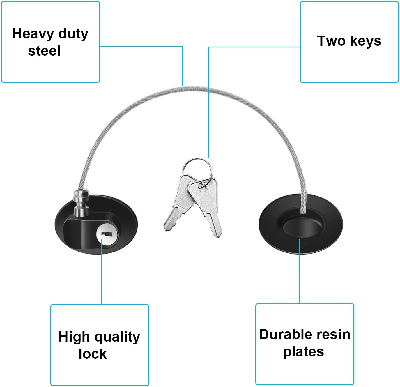 4 Pack Refrigerator Door Lock with Keys Adhesive Fridge Freezer Door Lock File Drawer Lock for Child Safety and Privacy, Black and White