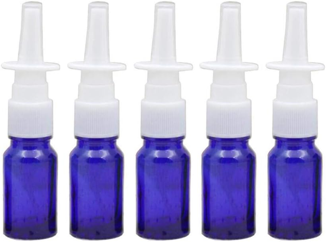 6 Pcs 10 Ml Empty Refillable Nasal Spray Bottles,Portable Glass Nasal Spray Bottle Container,Used to Store Medical Water and Liquid,Brown