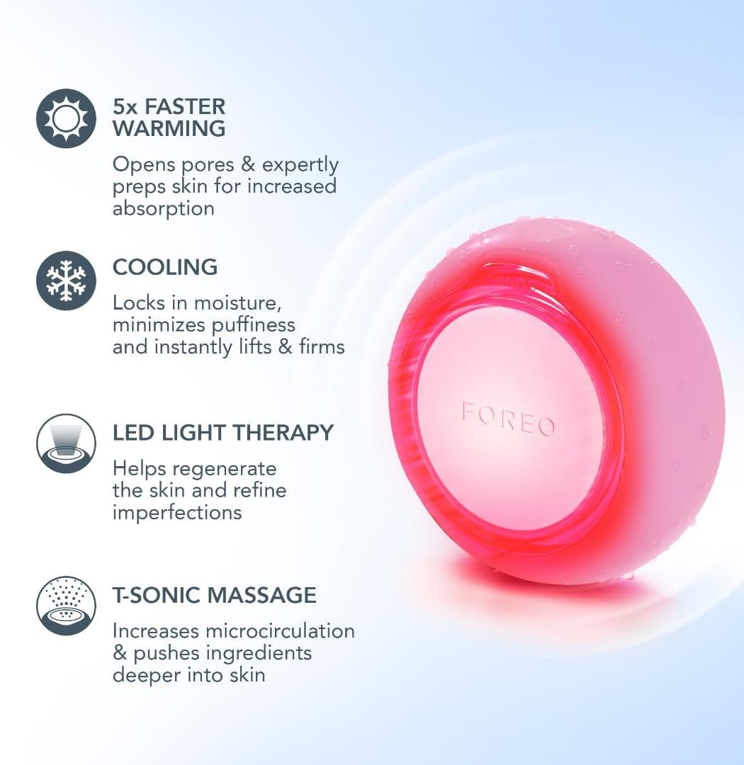 FOREO UFO 2 Supercharged Face Mask - Warming - Face Moisturizer - Dark Spot & Acne Scar Treatment for Face - anti Aging &ndash; Nourishing - Pearl Pink image number 4