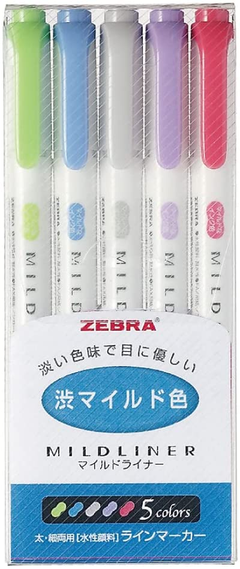 Zebra NC5 Highlighter, 5 Color Set (WKT7-5C-NC) image number 2