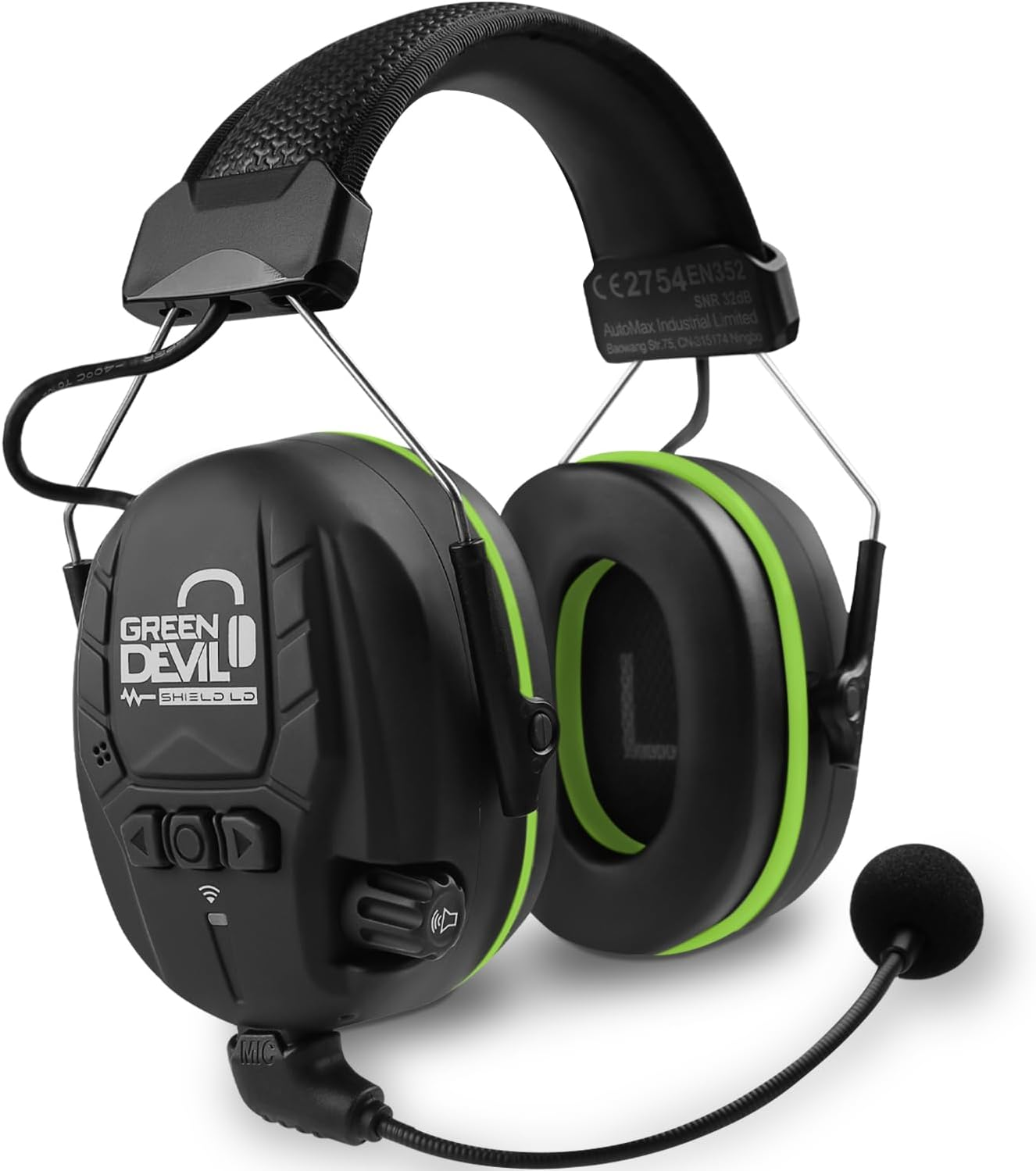 GREEN DEVIL Electronic Bluetooth Hearing Ear Protection Headphones with Boom Microphones 27Db Noise Cancelling Earmuffs