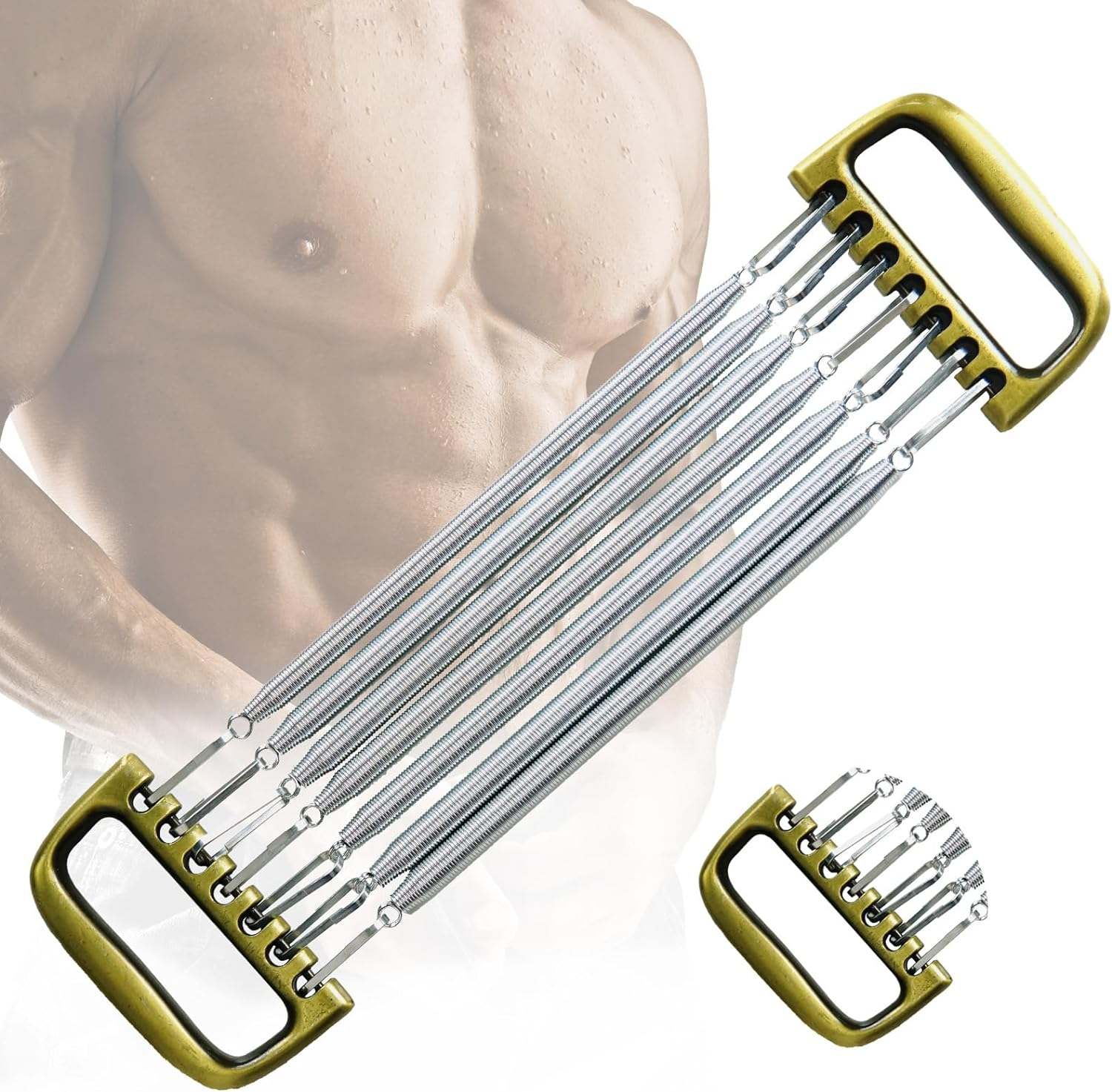 Chest Expander MKHUIBU 7 Spring Detachable for Man Chest Expander with Aluminum Alloy Handle & Exercise Springs for Home Fitness Muscle Training Body Building image number 1