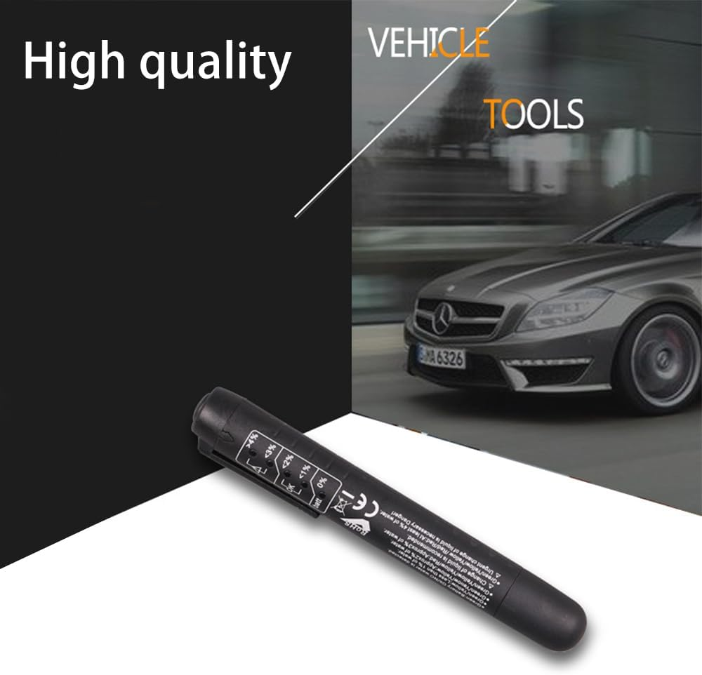 Brake Fluid Liquid Tester Pen, Hydraulic Fluid Liquid Oil Moisture Analyzer with 5 LED Indicators, Auto Brake Diagnostic Testing Tool, Car Accessories Check Engine (Not Equipped with Batteries）