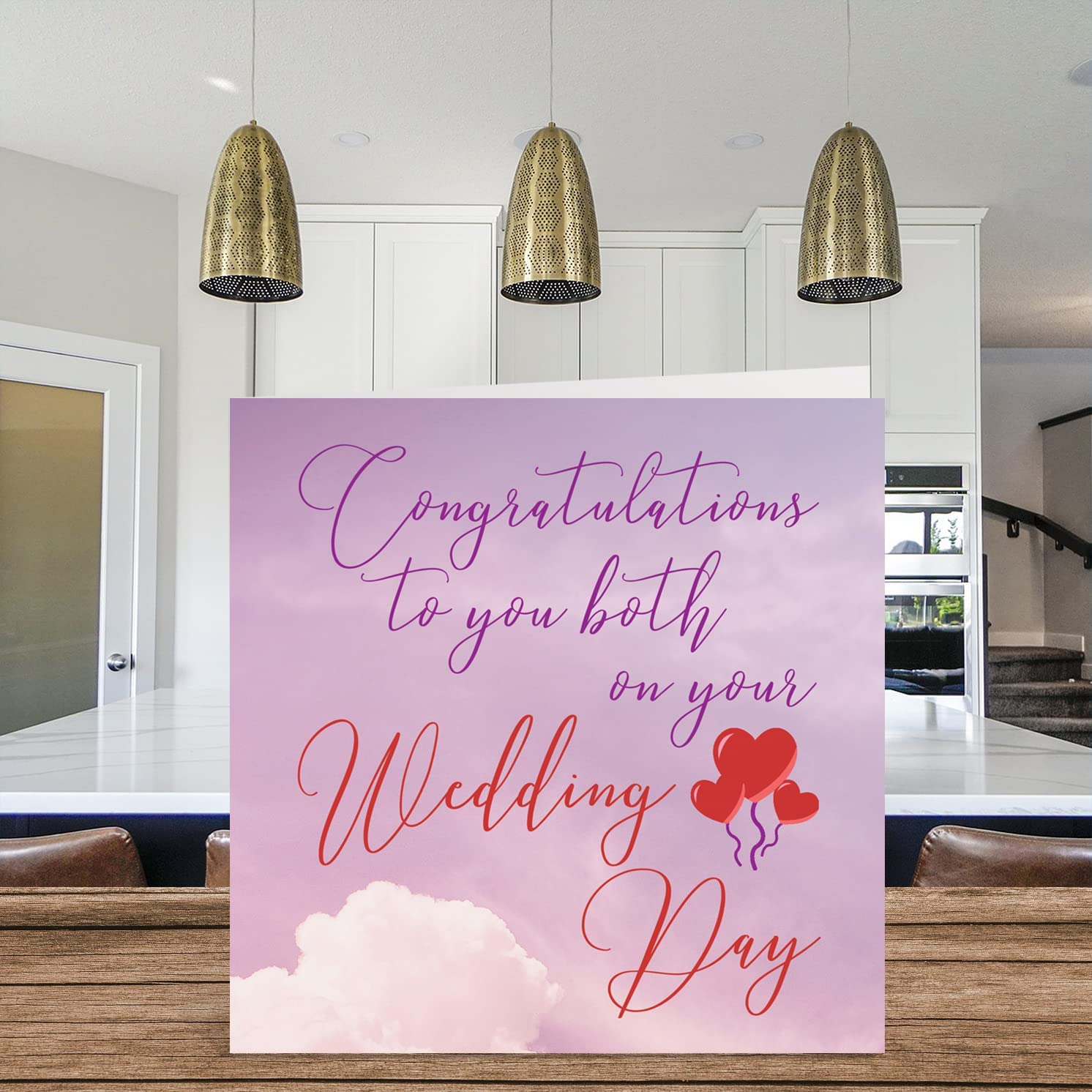 Wedding Cards for Bride and Groom - Congratulations to You Both Wedding Day - Happy Wedding Day Cards, Congrats Well Done Just Married Card, 145Mm X 145Mm Marriage Wedding Greeting Cards for Couples image number 4