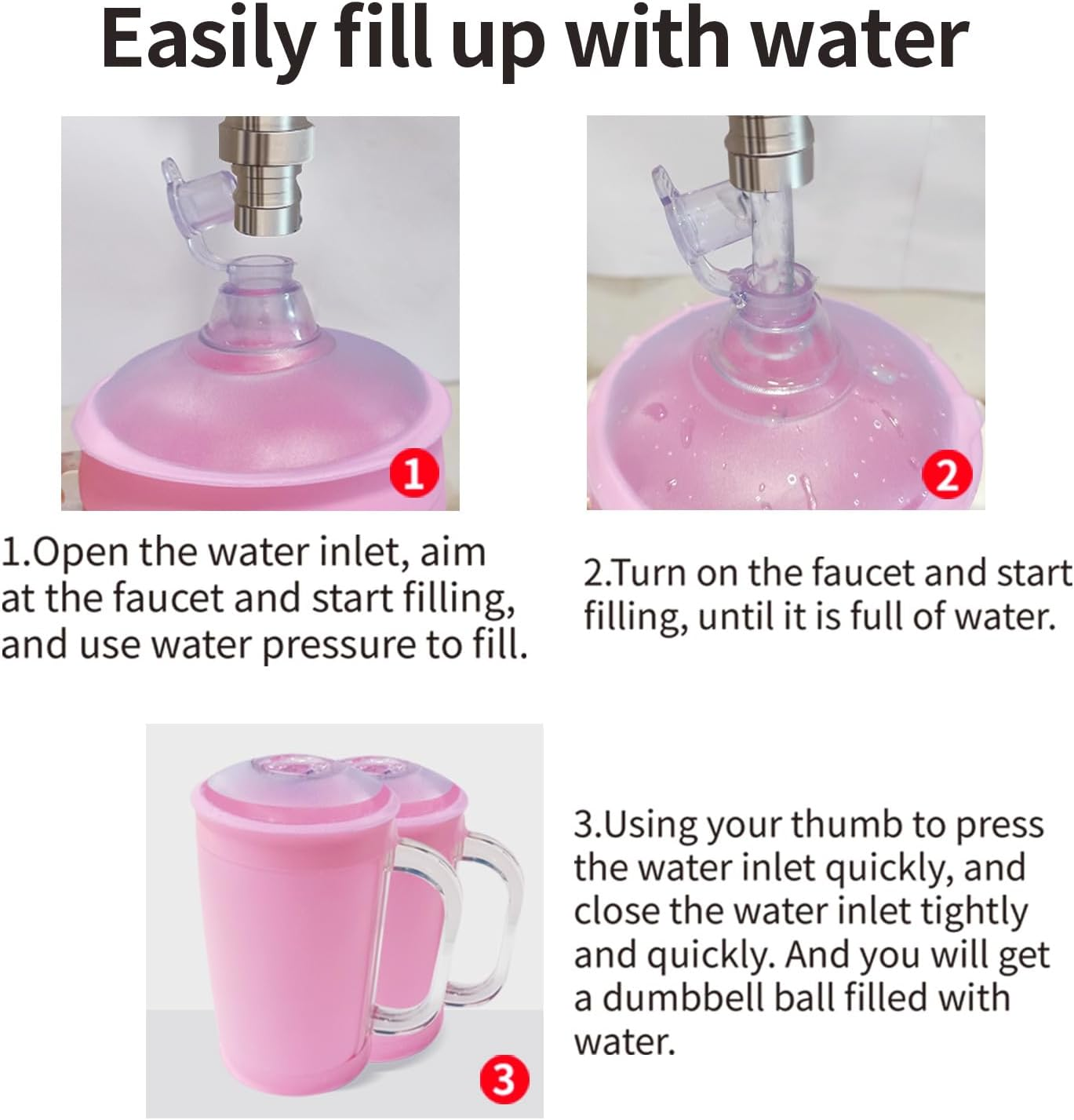 DEIRIS Water Dumbbells, Water Filled Training Dumbbells, Travel Weights Set, Adjustable Weights to 4-30 Lbs/Pair, Portable Gym for Strength Training, Fitness and Shaping - Blue: Max. 2 Lbs/1 Kg image number 7