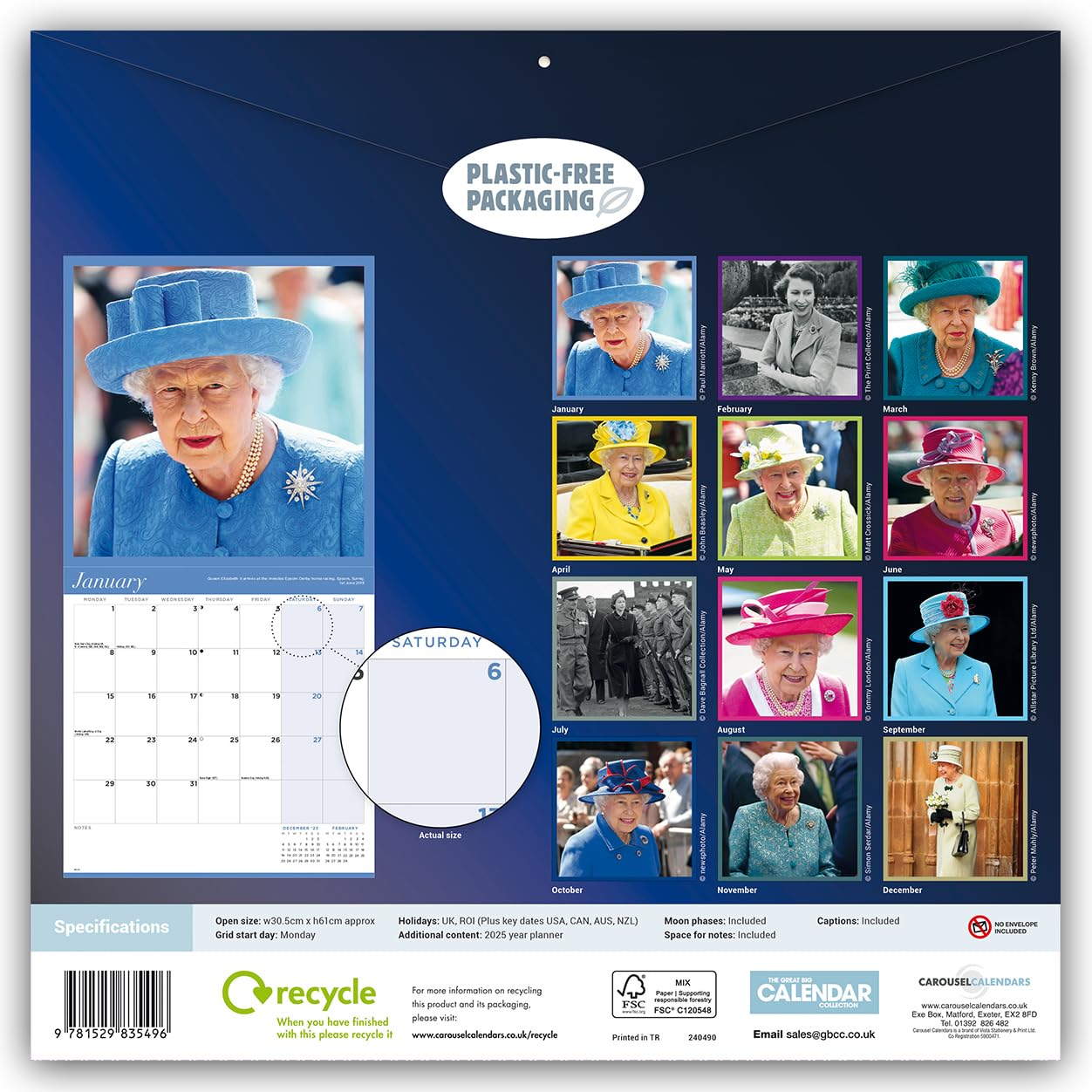 Queen Elizabeth II 2024 Calendar: Original Carousel-Kalender [Mehrsprachig] [Kalender] image number 6