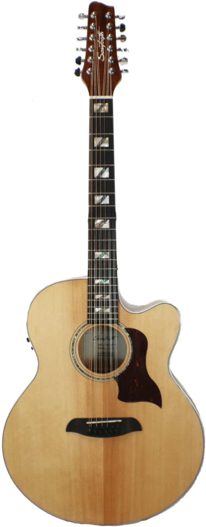 Sawtooth Solid Spruce Top Jumbo Cutaway 12 String Acoustic Electric Guitar with Flame Maple Back and Sides Right-Handed image number 3