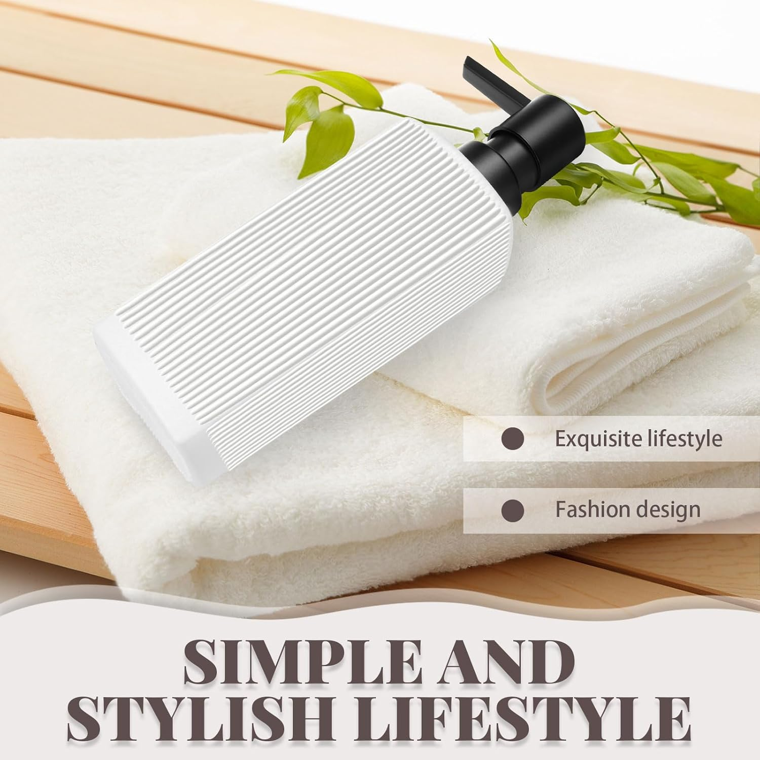 Diakey 2 Pack White Soap Dispenser, Soap Dispenser Bathroom, 12Oz Glass Hand Soap Dispenser with Pump, Dish Soap Dispenser for Kitchen, Refillable Ribbed Liquid Soap Dispenser Bottle image number 1