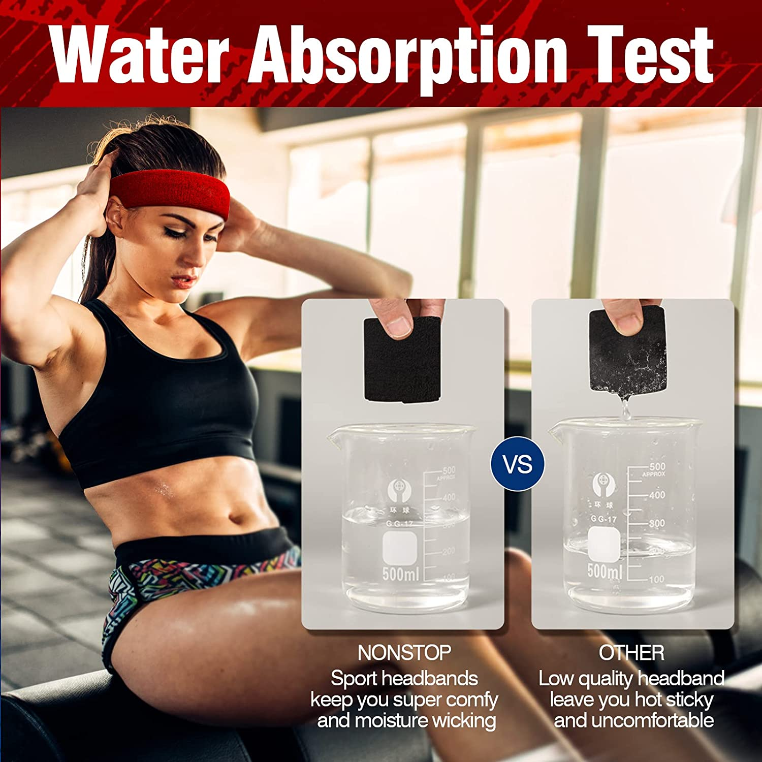 Sweatbands Sports Headband for Men & Women, Moisture Wicking Hairband Athletic Towel Headbands Cotton Head Sweat Bands for Running, Cycling, Yoga, Spa - B-Mix 4 Pcs image number 7