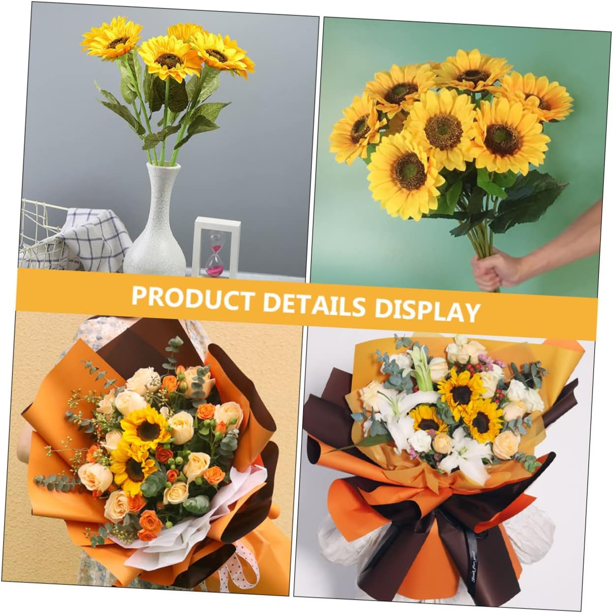 KOMBIUDA 12Pcs Delicate Floral Scented Flower Box Soap Sunflower Bouquet for Valentine'S Day