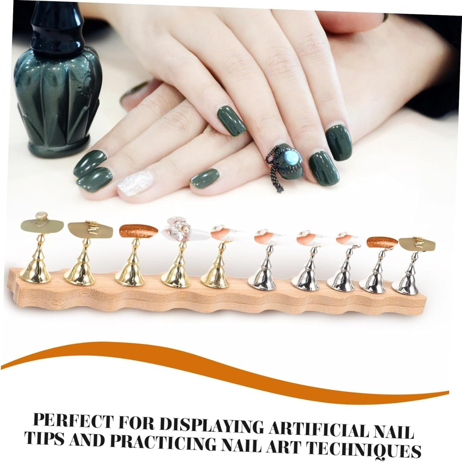 Lyfengdeam 1 Set Nail Art Base Nail Painting Stand - Nail Stands Shelving Brackets Nail Holder Hand for Nail Practice - Base Style Random image number 4