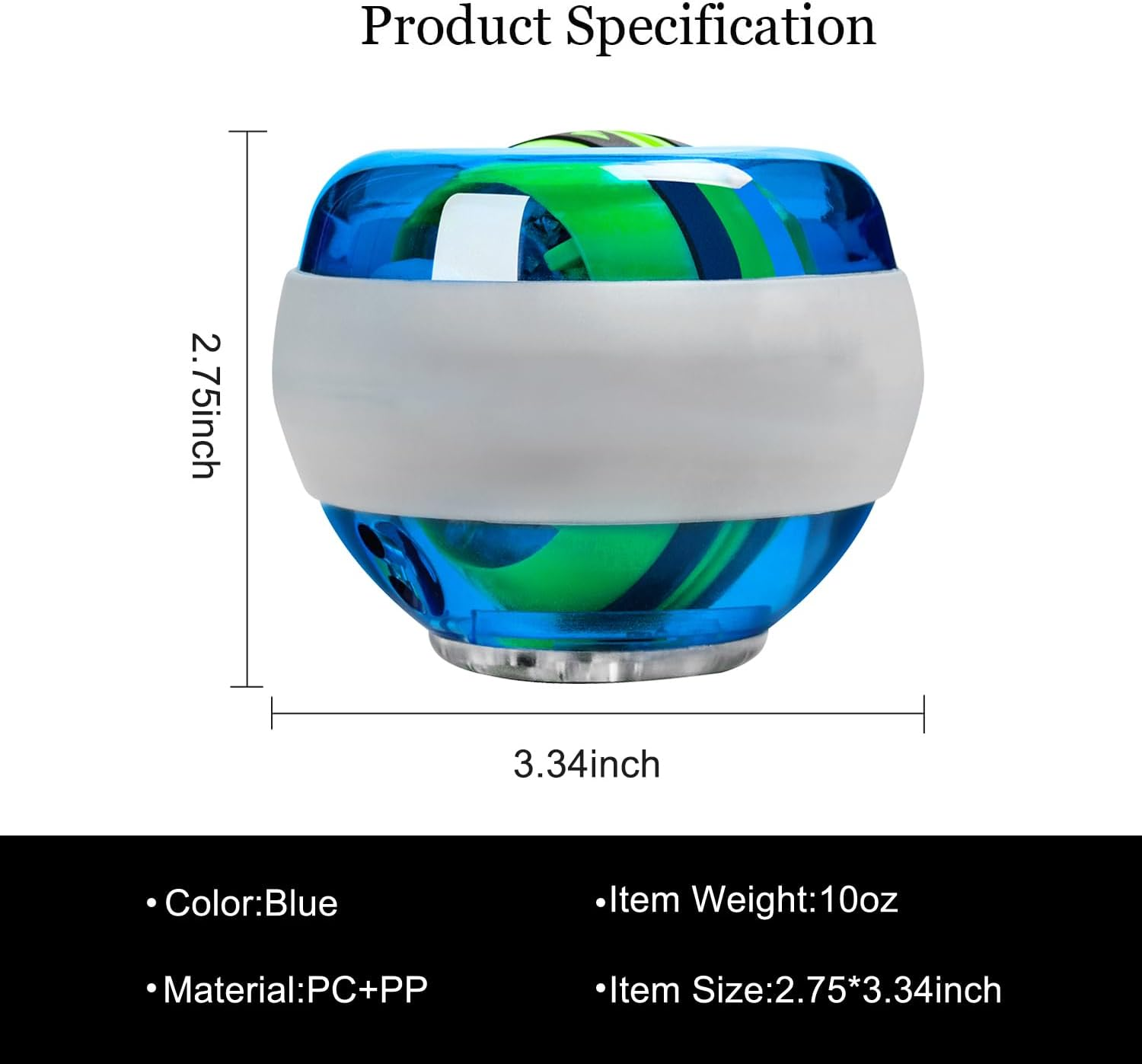 DOTSOG Wrist Trainer Exercises Power Ball Wrist&Forearm Strengthener Essential Auto-Start Spinner Gyro Ball with LED Lights image number 3