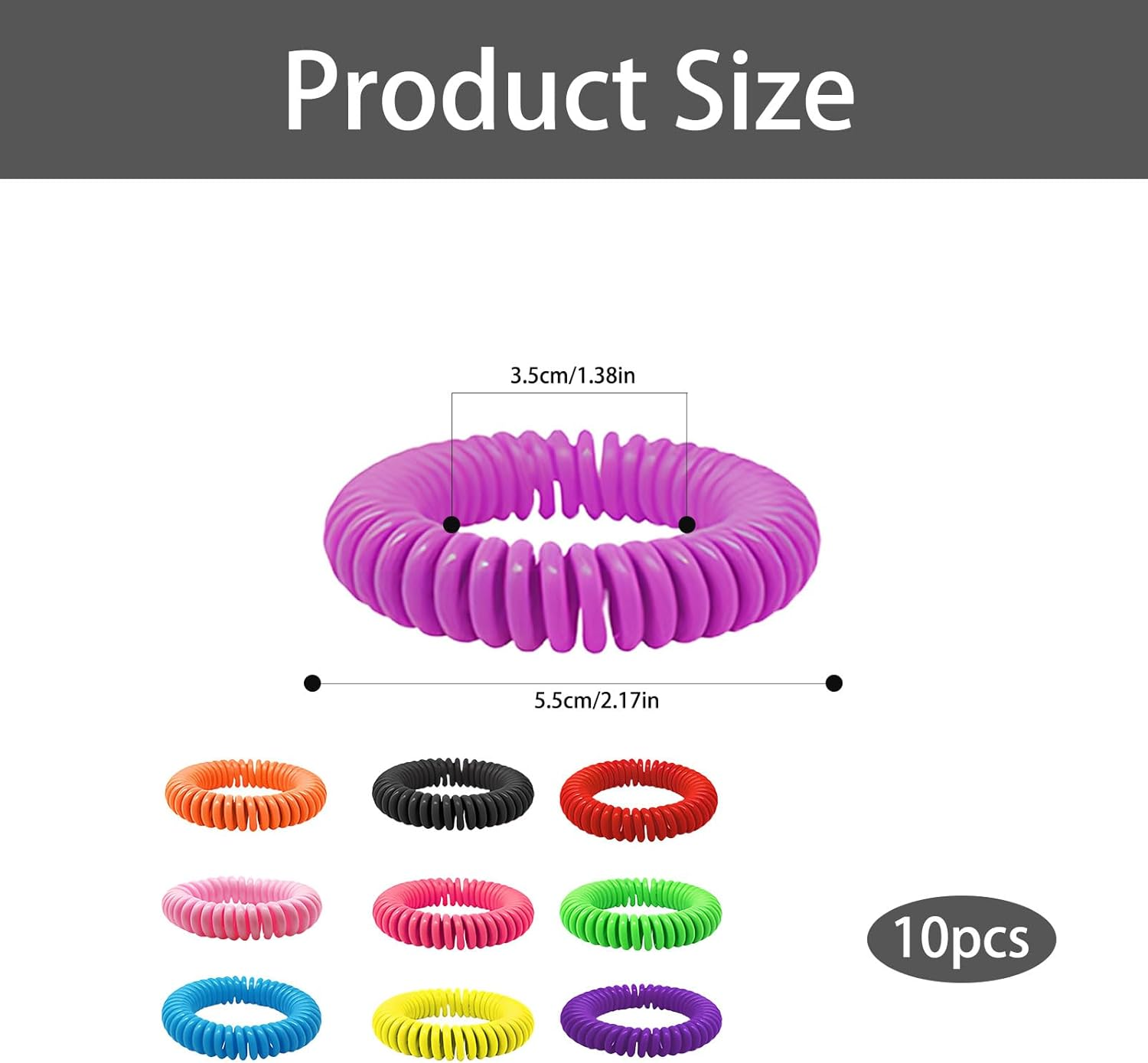 10 Pack Mosquito Repellent Bracelet, Natural Deet-Free Insect Repellent Wristbands, Adjustable Mosquito Bands,Suitatble for Outdoor Camping Hiking,Kids,Adults image number 2