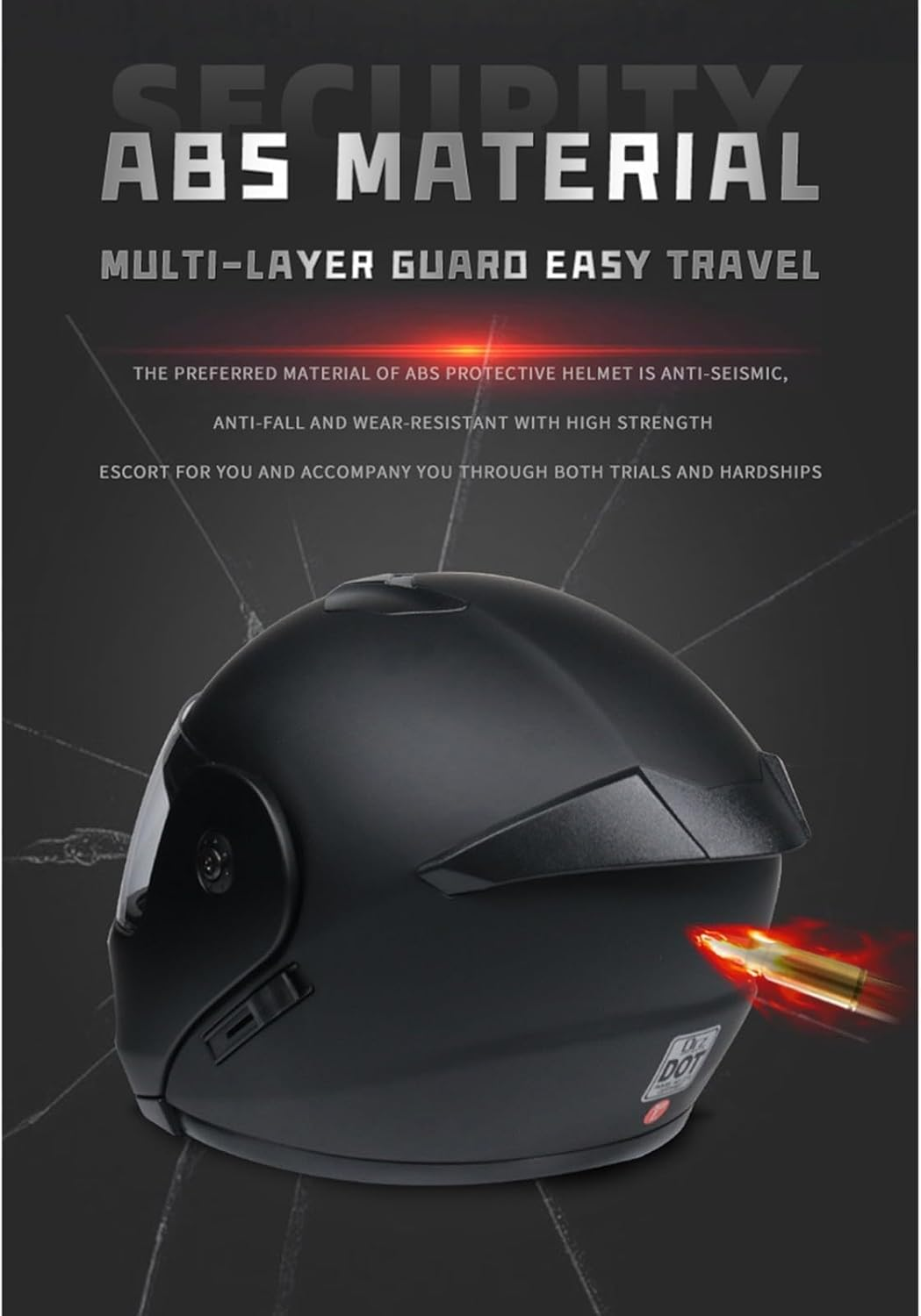 Bluetooth Modular Motorcycle Helmet DOT/ECE Approved Full Face Flip up Anti-Fog Double Sun Visor Helmet for Adults H,XL (61-62Cm) image number 6