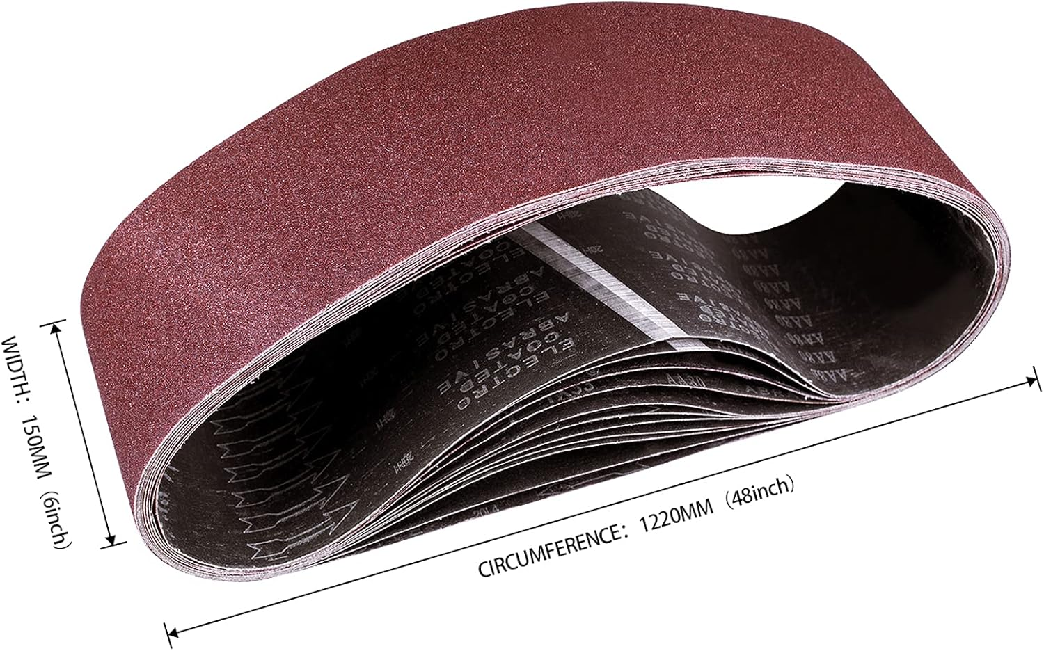 STEBRUAM Sanding Belt 150 X 1220 Mm, Sander Belts Set（80/120/150/240/400 Grains）For Belt Sander,For Grinding,Sharpening and Derusting (5 Pieces) image number 4