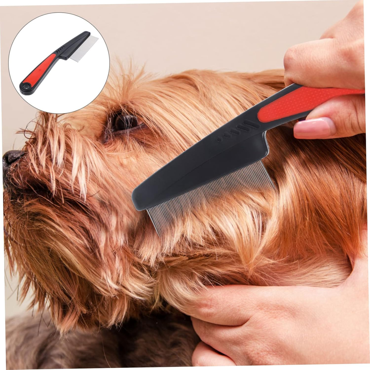 CANIGHT Professional Fine Tooth Comb for Dandruff Scalp Brush Metal Hair Pick for Women Men Kids image number 3