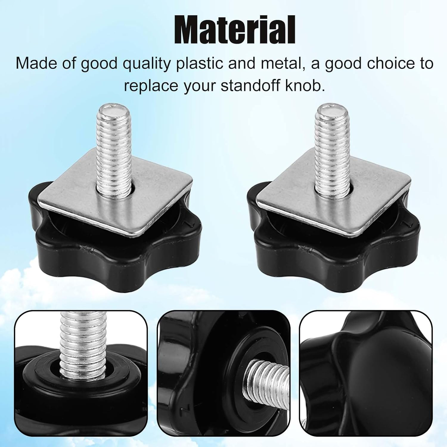 RV Awning Support Knob, Awning Brace Knob Replacement Parts Awning Rafter Locking Knob with Clip for RV Motorhome Camper image number 1