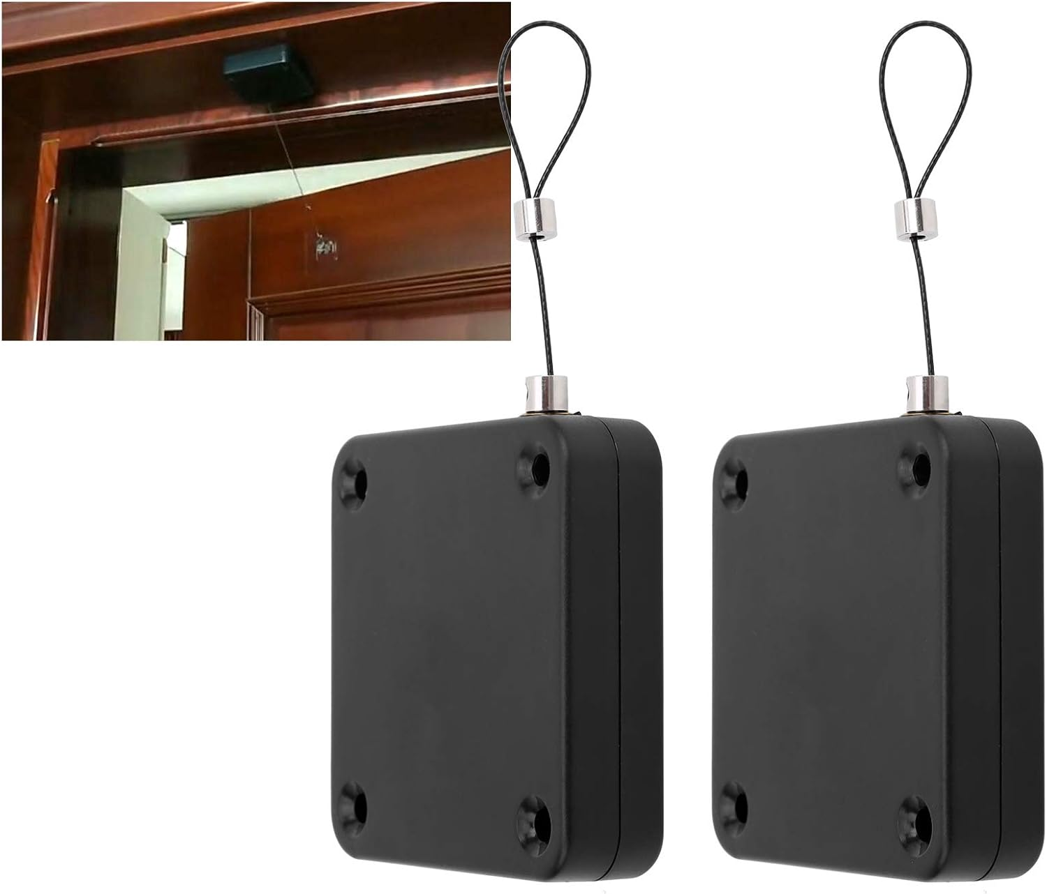 2Pcs Automatic Door Closer Sensor Punch, Small Portable Device for Home Office Doors Off, Installed without Holes for Company Office image number 2