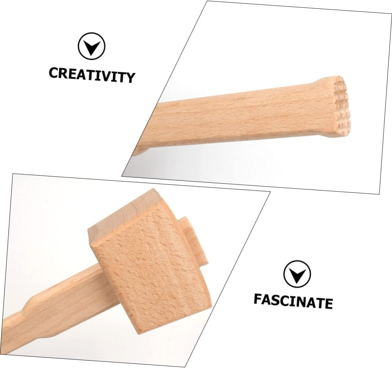 WHAMVOX Diy Wood Hammer Wooden Mallet for Woodworking and Leather Carving Beech Wood Carpenter'S Mallet Hand Tool for Craft and Stamping image number 6