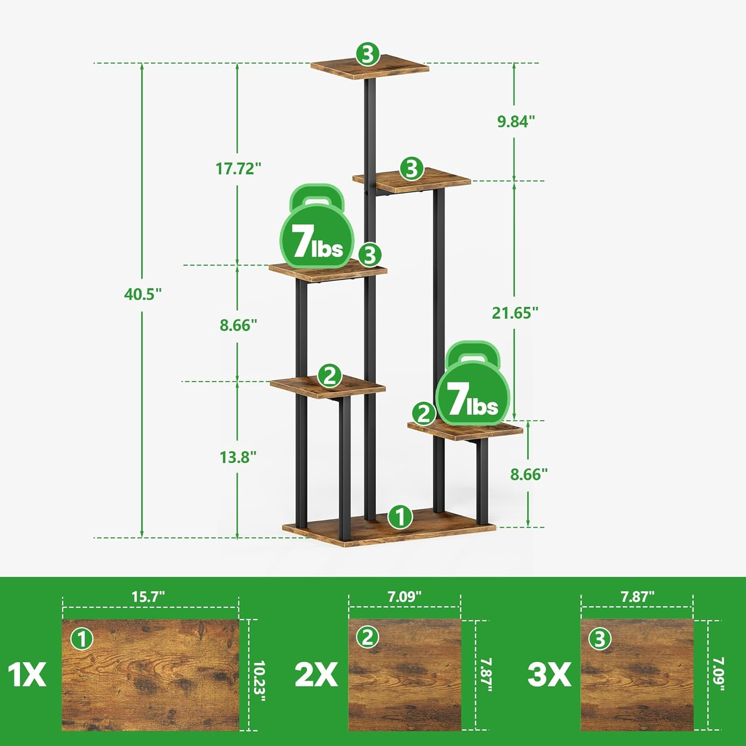 Memocastle Plant Stand Indoor with Grow Lights - 6 Tiered Tall Metal Shelf for Indoor Plants Multiple, Lighted Corner Rack Flower Display Holder image number 5